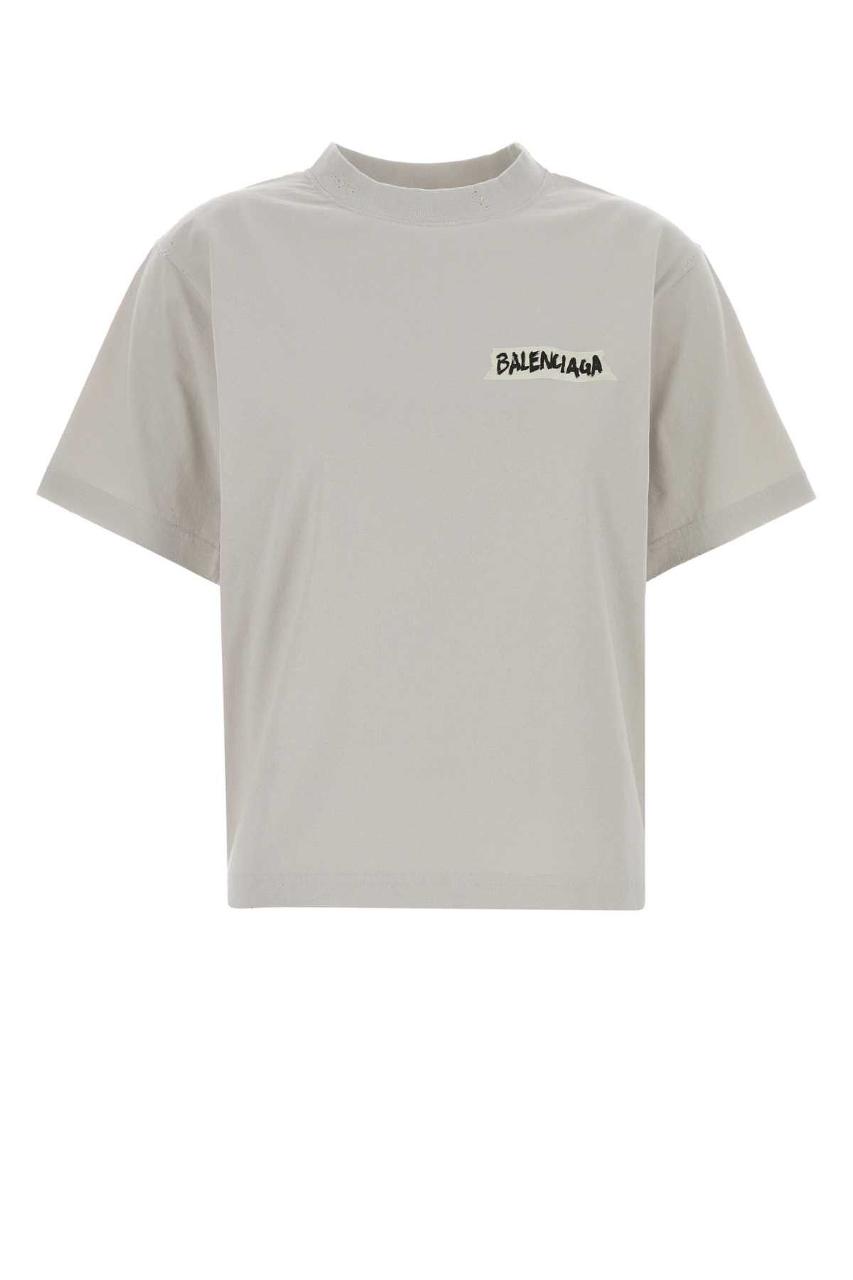 Balenciaga Chalk Cotton T-Shirt Size L / US 10 / IT 46 - 1 Thumbnail
