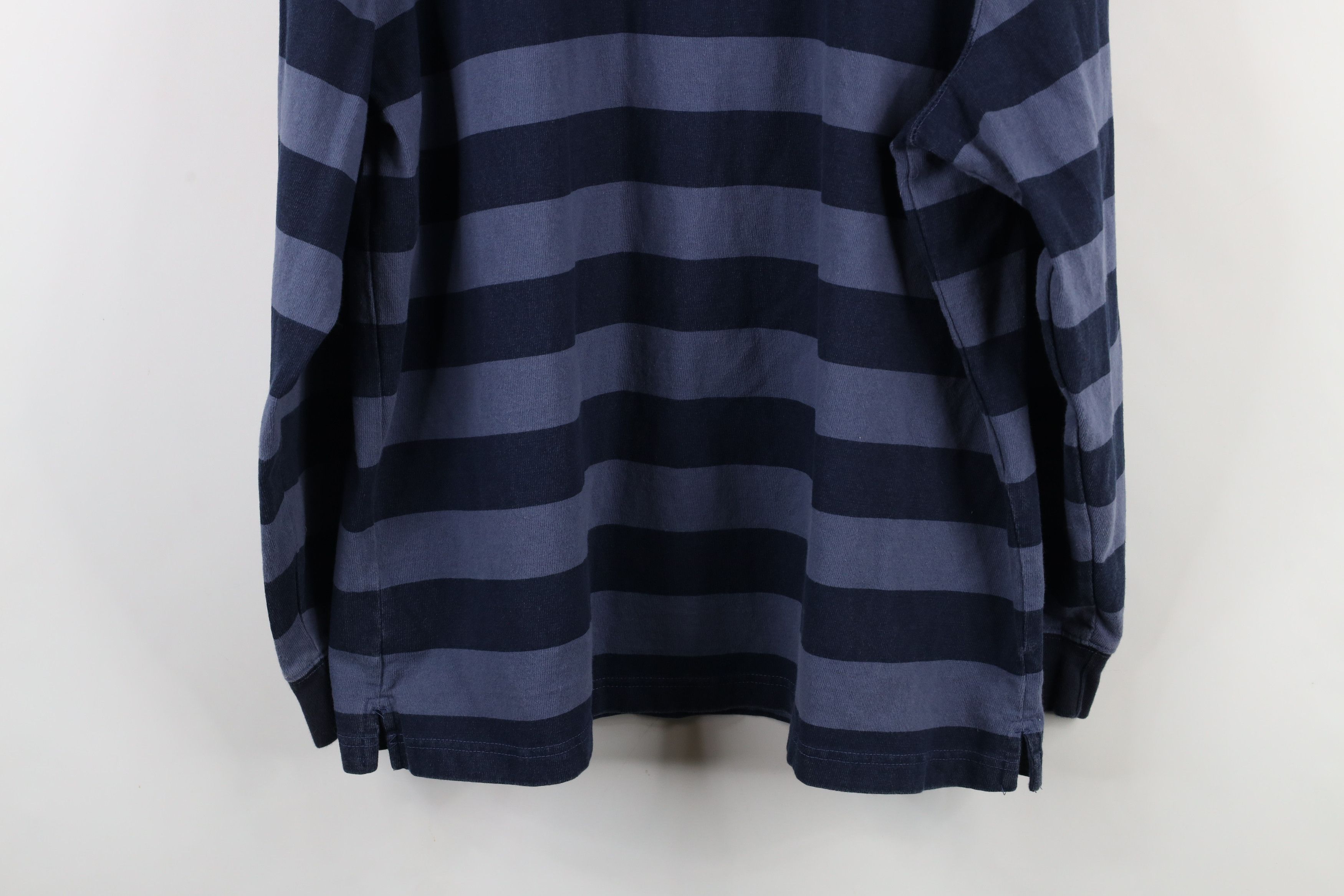 Vintage Vintage 90s Streetwear Heavy Striped Long Sleeve Polo Shirt Size US XL / EU 56 / 4 - 11 Thumbnail