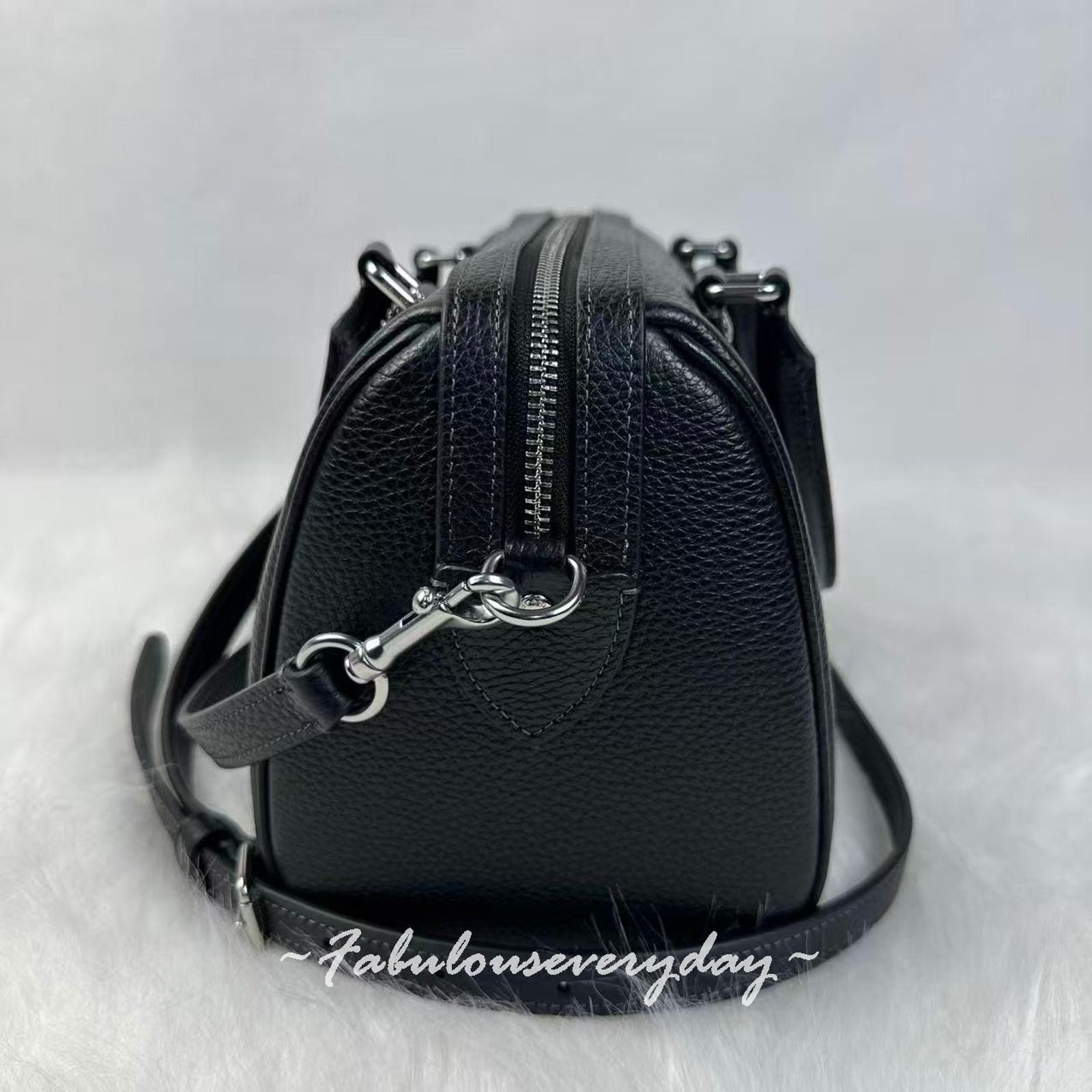 Coach Coach Rowan Satchel Shoulder/Crossbody Leather/Silver/Black Size ONE SIZE - 2 Thumbnail
