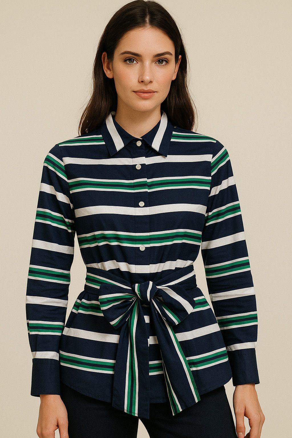 Carolina Herrera Carolina Herrera Striped Cotton Belted Shirt Dress Top 2 Size XS / US 0-2 / IT 36-38 - 14 Thumbnail