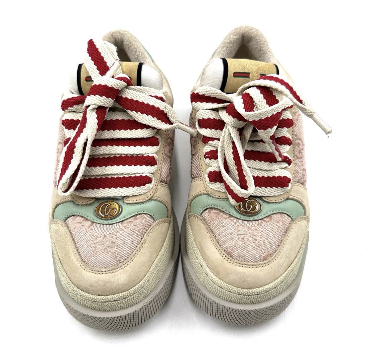 Gucci Gucci Beige Pink Platform Chunky Dirty Sneakers K12 Size US 4.5 / IT 34.5 - 2 Thumbnail