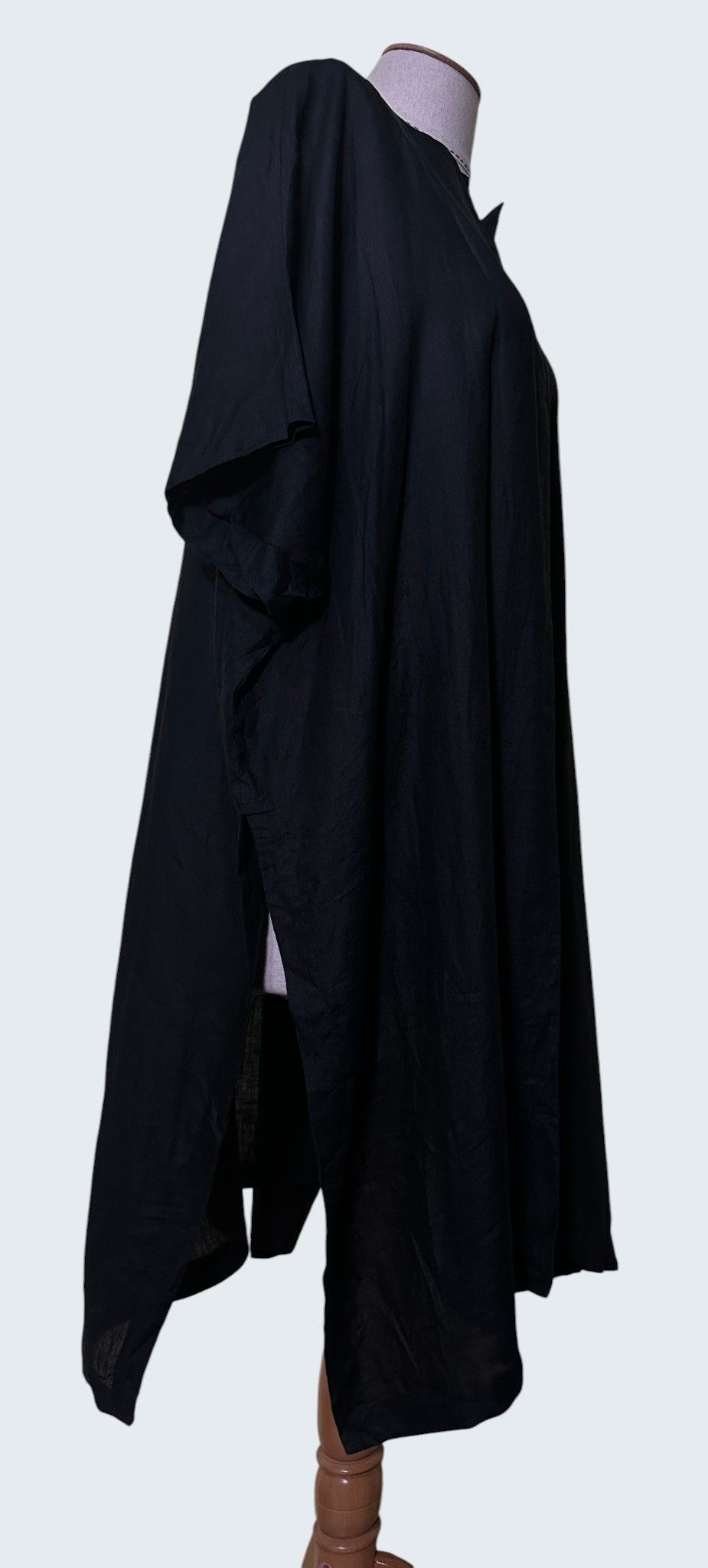 Aigner Aigner Black Linen Kimono Jacket Cloak Size ONE SIZE - 3 Thumbnail