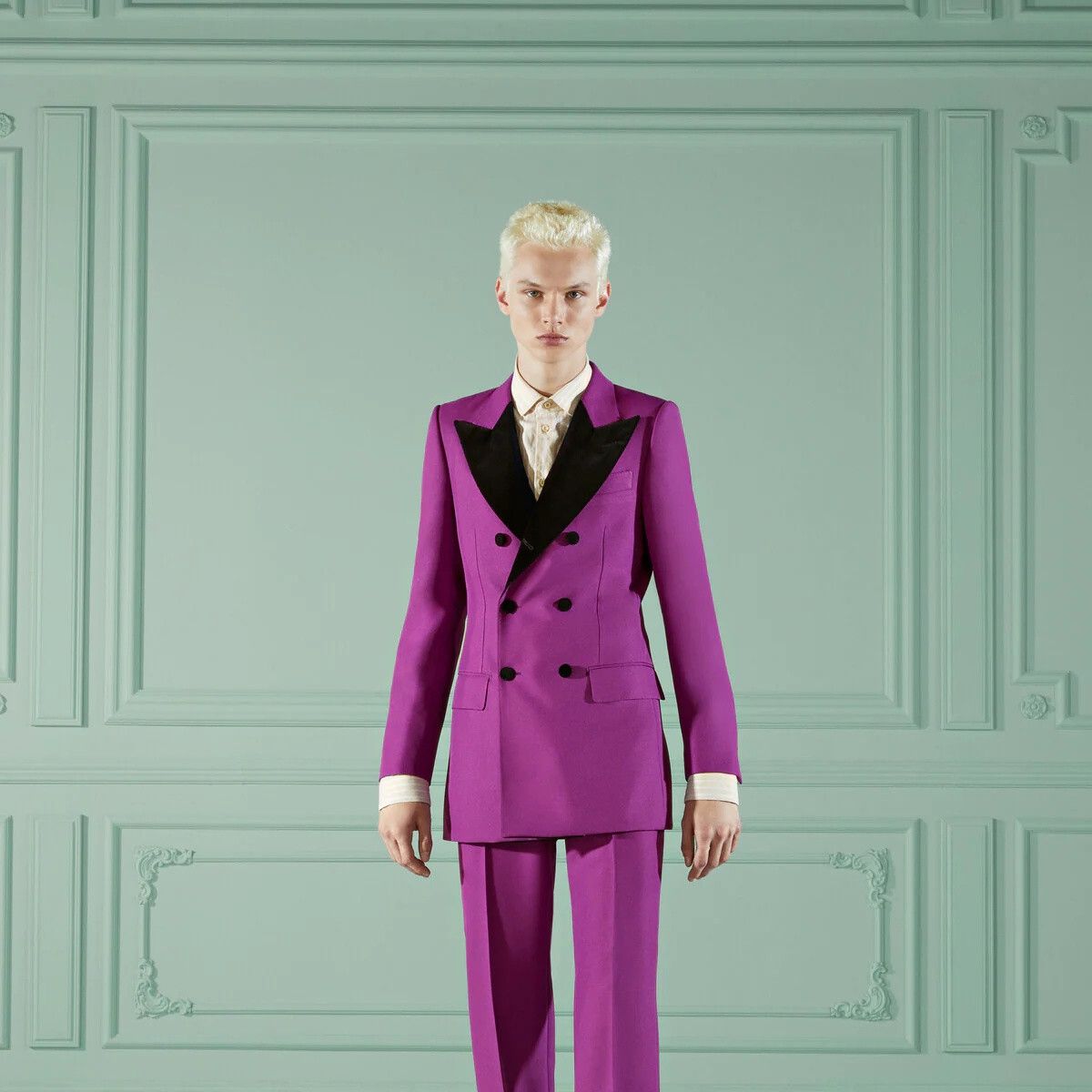 Gucci o1s1wg110125 Formal Jacket With Velvet Detail Purple/Black Size US L / EU 52-54 / 3 - 6 Thumbnail