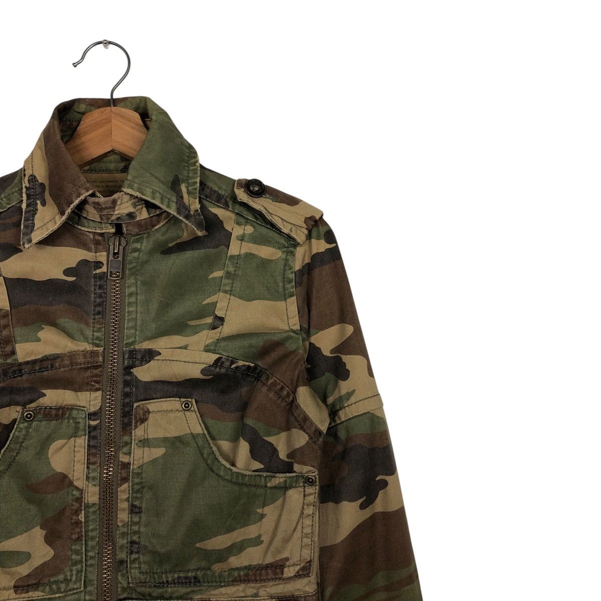 Japanese Brand 📌Vintage Cropped Biker Jacket Fakedelic Camouflage Military Size US M / EU 48-50 / 2 - 7 Thumbnail