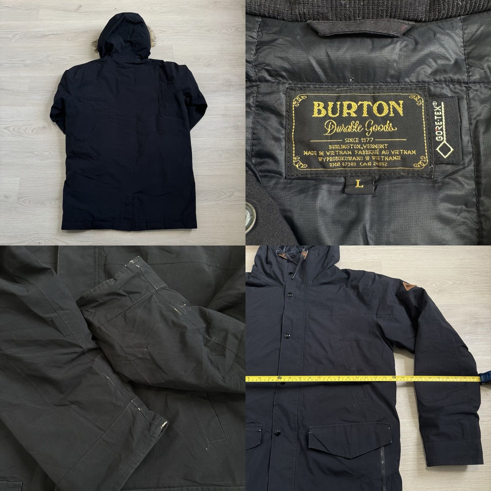 Burton VINTAGE Burton Black Parka Jacket Fur Hood Goretex Size Large Durable Goods Mens Size US L / EU 52-54 / 3 - 8 Thumbnail
