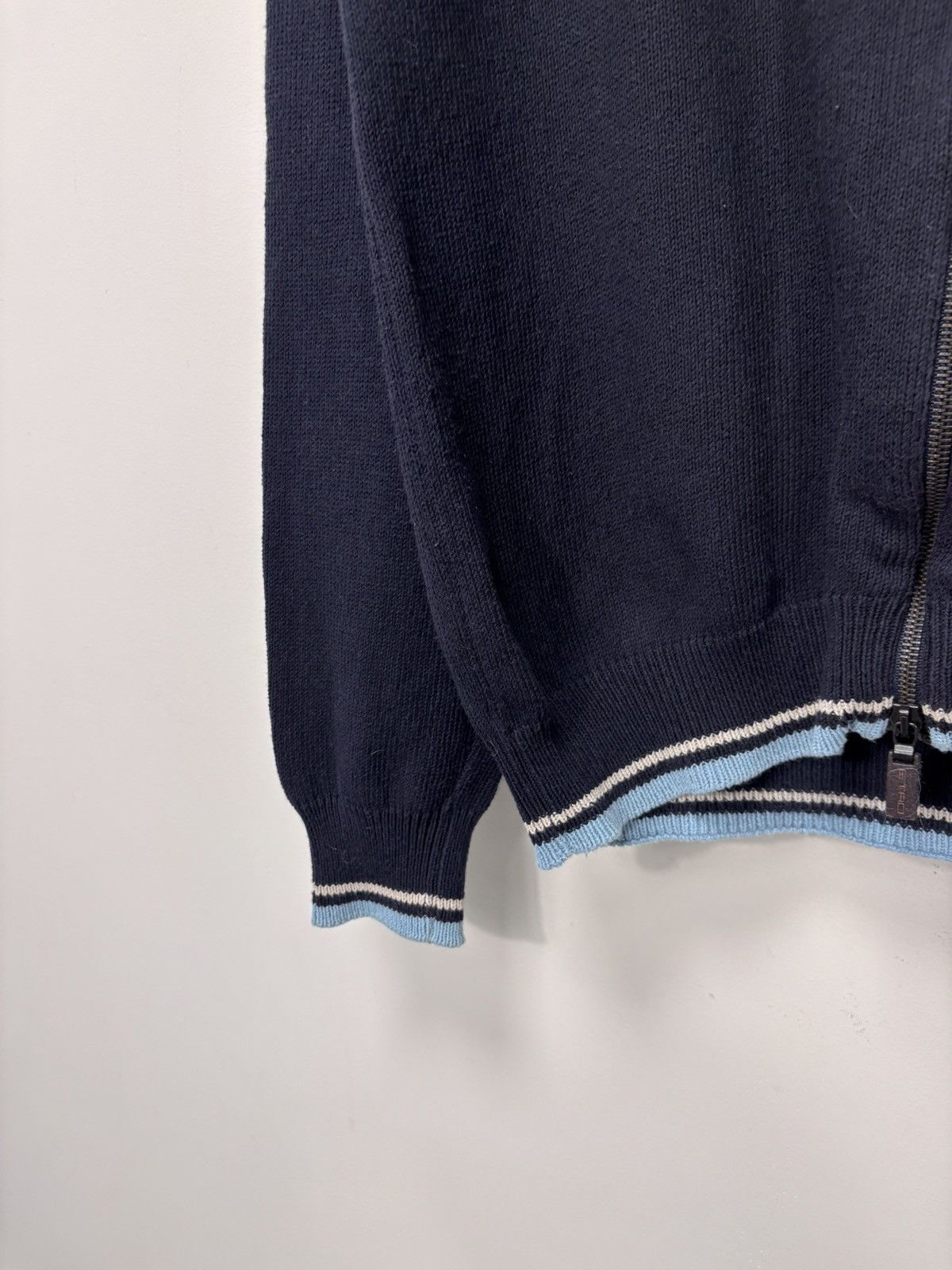 Etro Etro Milano Men’s Navy Blue Cotton Knit Full Zip Sweater Size US L / EU 52-54 / 3 - 6 Thumbnail
