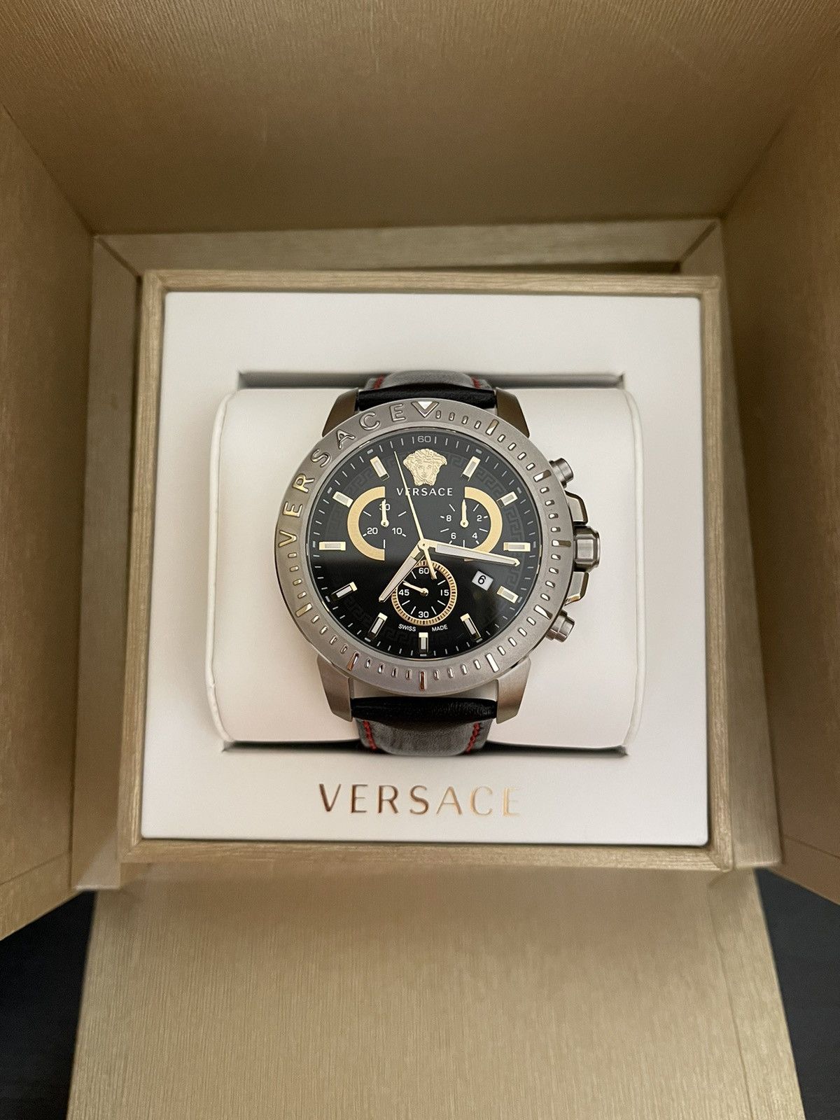 Versace Men’s Versace Wristwatch | VE2E00121 Leather Black IJP | Grailed