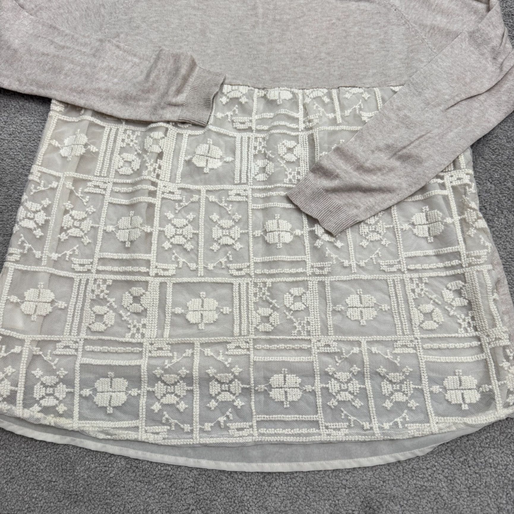Vintage Fever Beig e Embroidered Knit Pullover Sweater Womens L Knit Stretch Round Neck Casual Womens Pullover – Classic, Designer Mens? Size L / US 10 / IT 46 - 6 Thumbnail