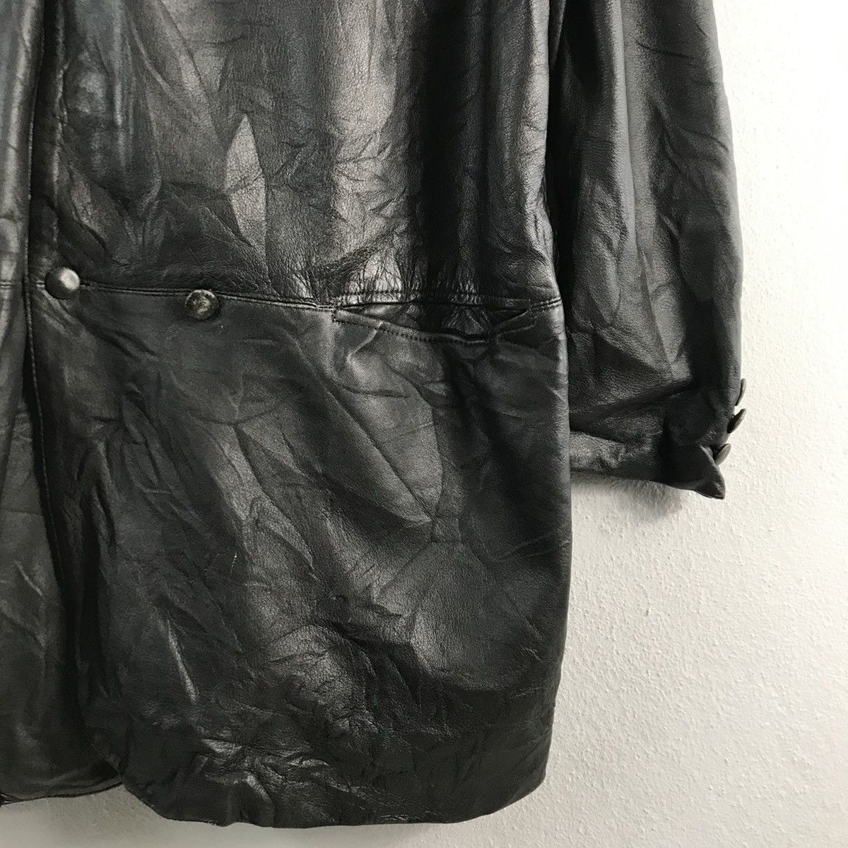 Vintage Harajuku Mother Leather Trench Coat Jacket