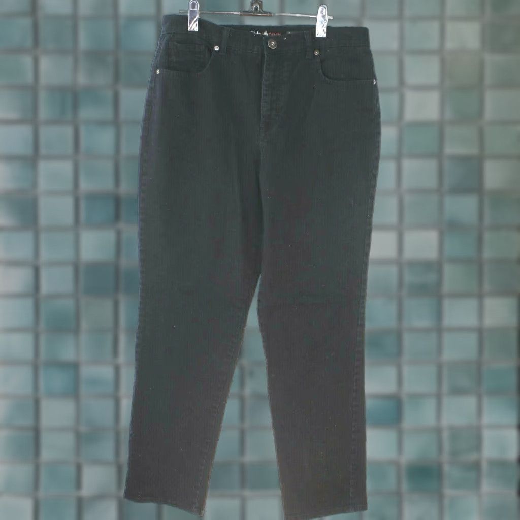 Vintage Style&co. Women's Straight Leg Denim Jeans, Size 12, Black, 31X29, Mid Rise, 5-Pocket Design, Comfortable and Breathable Size 34" / US 12 / IT 48 - 1 Thumbnail