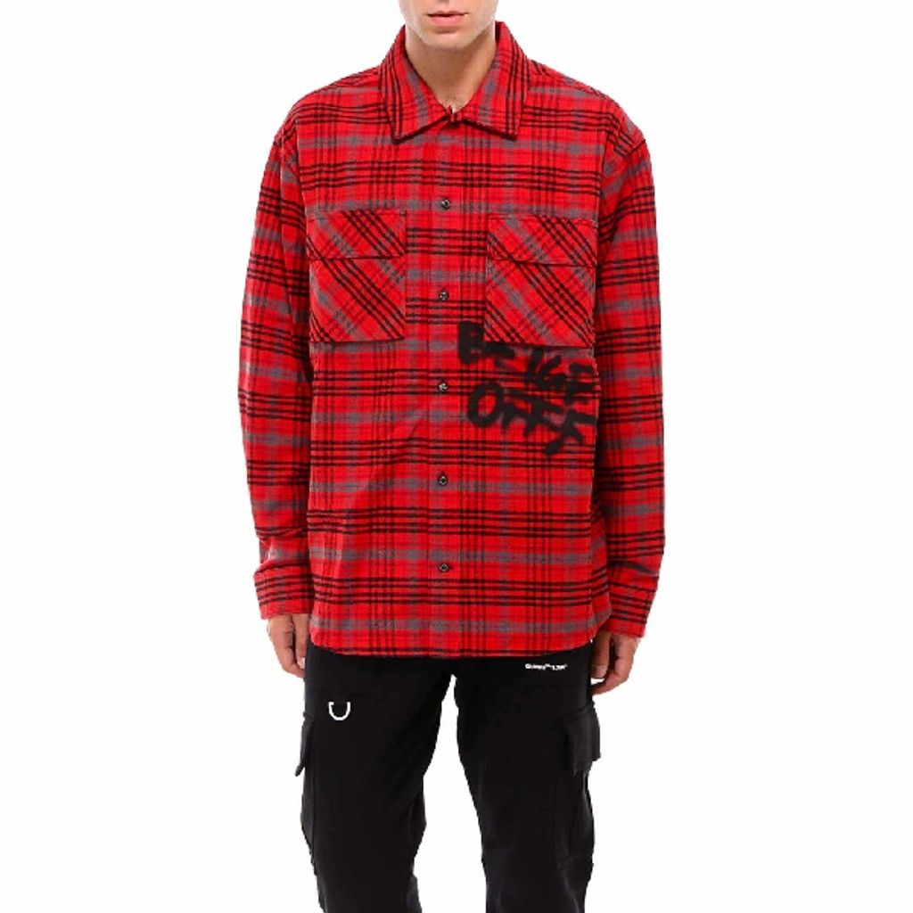 Off-White Off-White red and black plaid cotton flannel shirt Size US M / EU 48-50 / 2 - 13 Thumbnail
