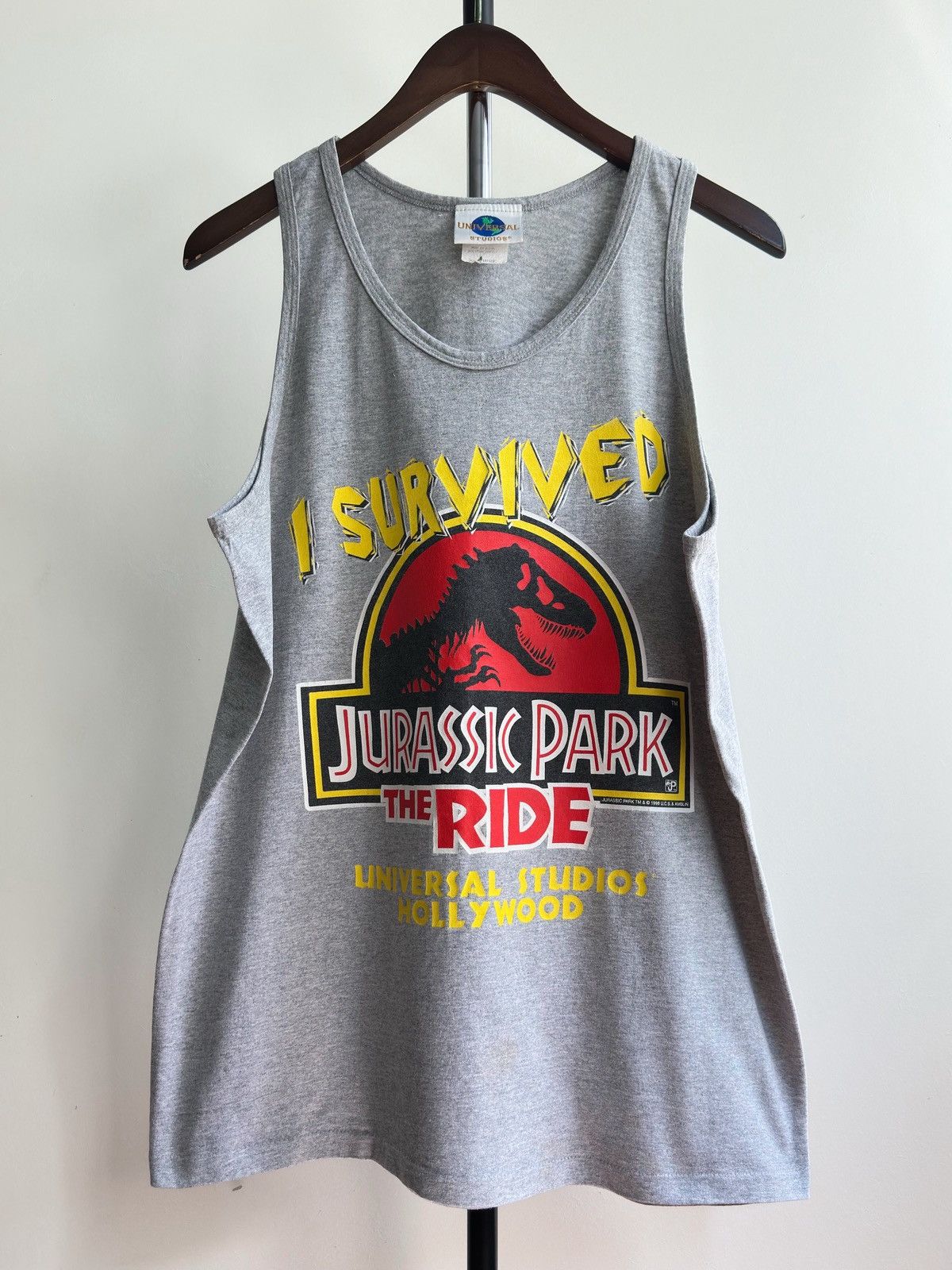 Universal Studios × Vintage Vintage 1996 Jurassic Park Movie Tank Top Single Stitch Tee Size US XL / EU 56 / 4 - 1 Thumbnail