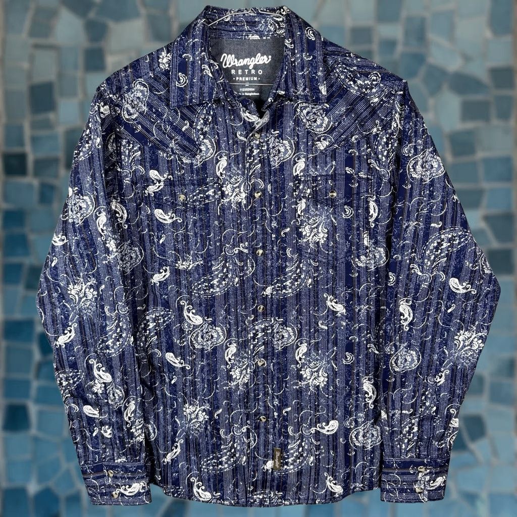 Wrangler VINTAGE Wrangler Retro Premium Shirt Mens M Pearl Snap All Over Print Paisley Western Size US M / EU 48-50 / 2 - 1 Thumbnail