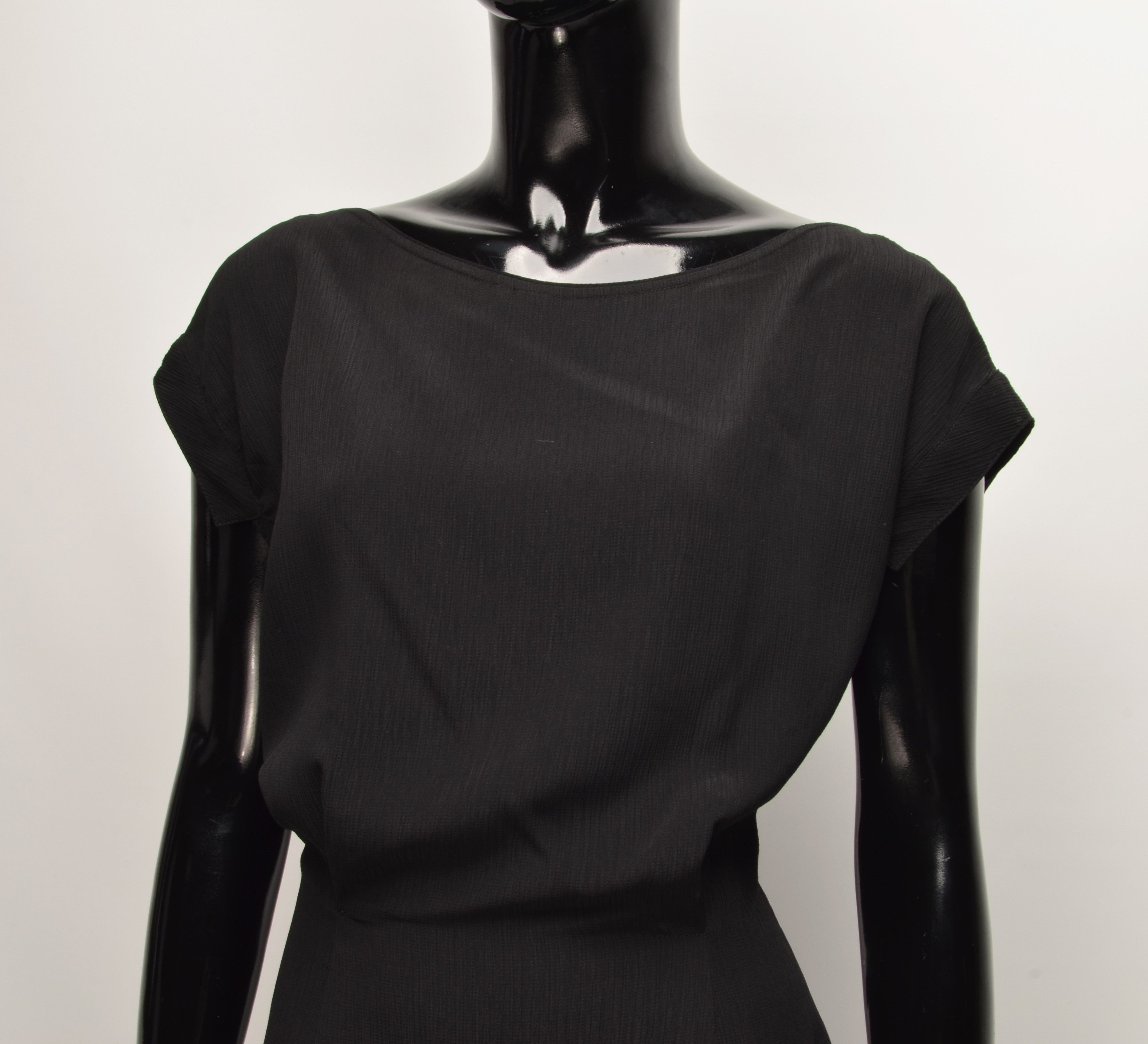 Allsaints All Saints Mira Black Boat Neck Mini Dress Size S / US 4 / IT 40 - 2 Thumbnail