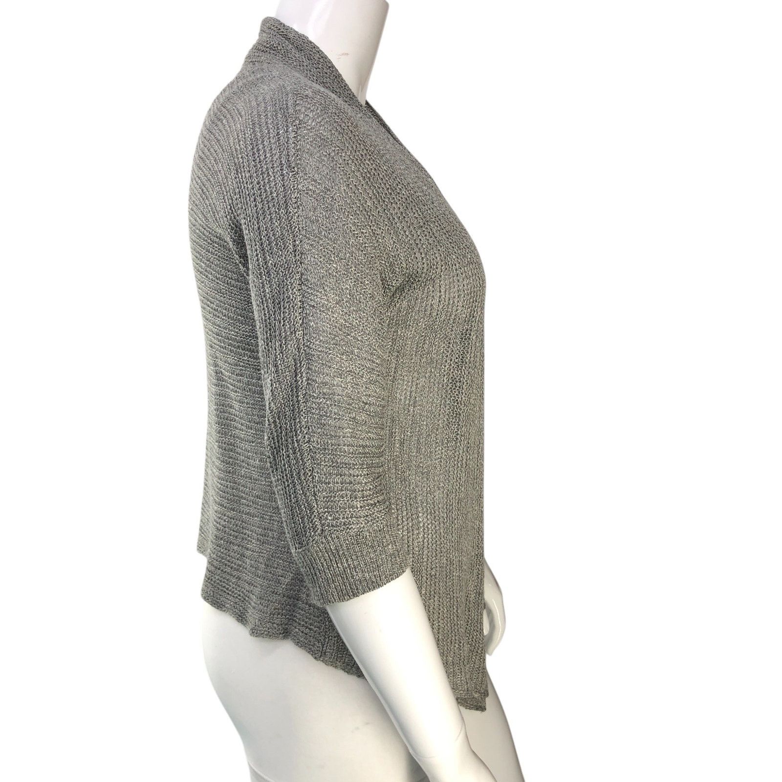 Eileen Fisher Eileen Fisher Size L Cardigan Open Front Linen Silk Gray Size L / US 10 / IT 46 - 9 Thumbnail