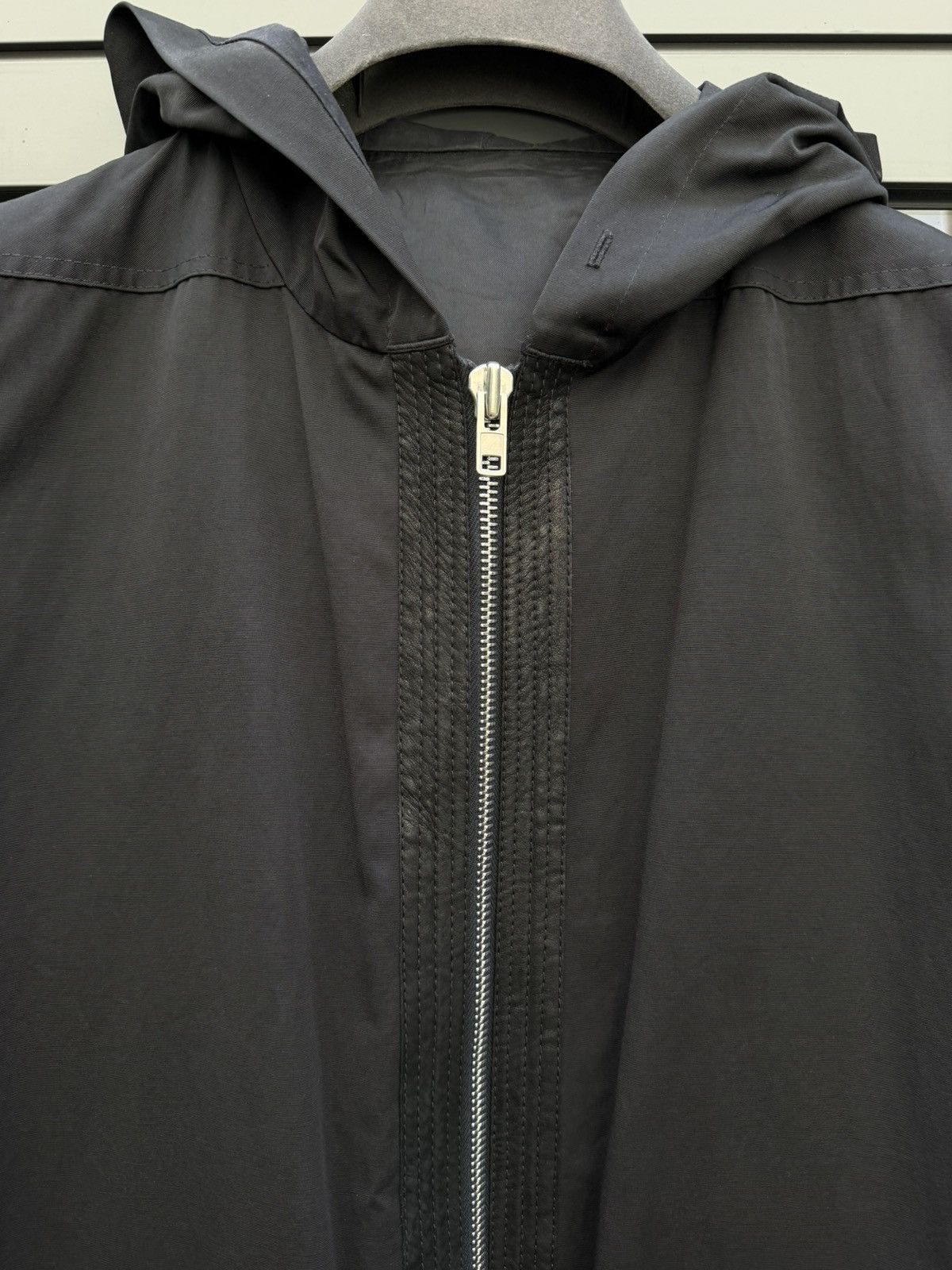 Rick Owens SS15 Vicious Leather Trim Nylon Hooded Liner size 50 Size US M / EU 48-50 / 2 - 2 Thumbnail