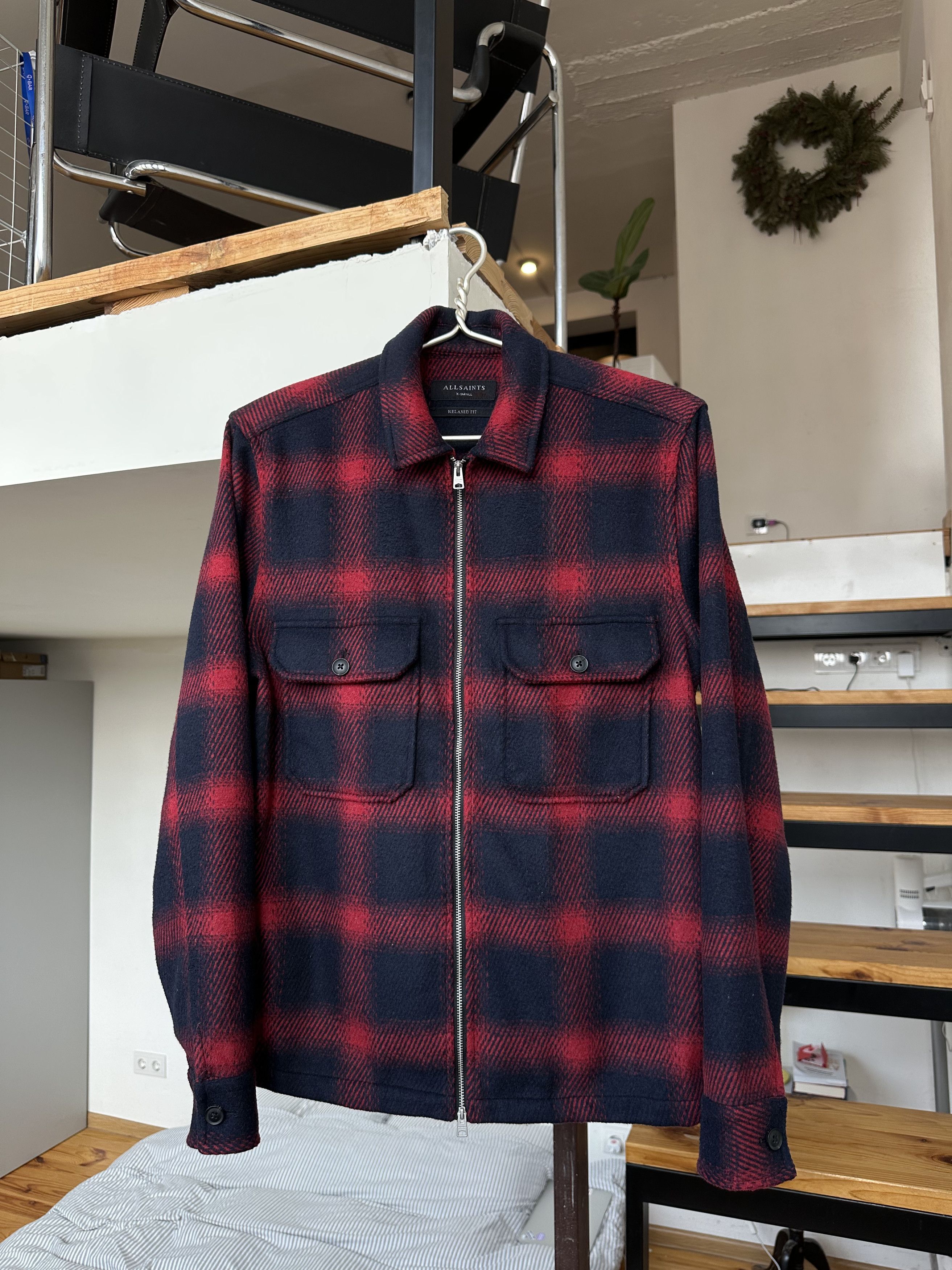 Allsaints Allsaints Wool Blend Checkered Overshirt Coat Jacket Men's Size US S / EU 44-46 / 1 - 5 Thumbnail