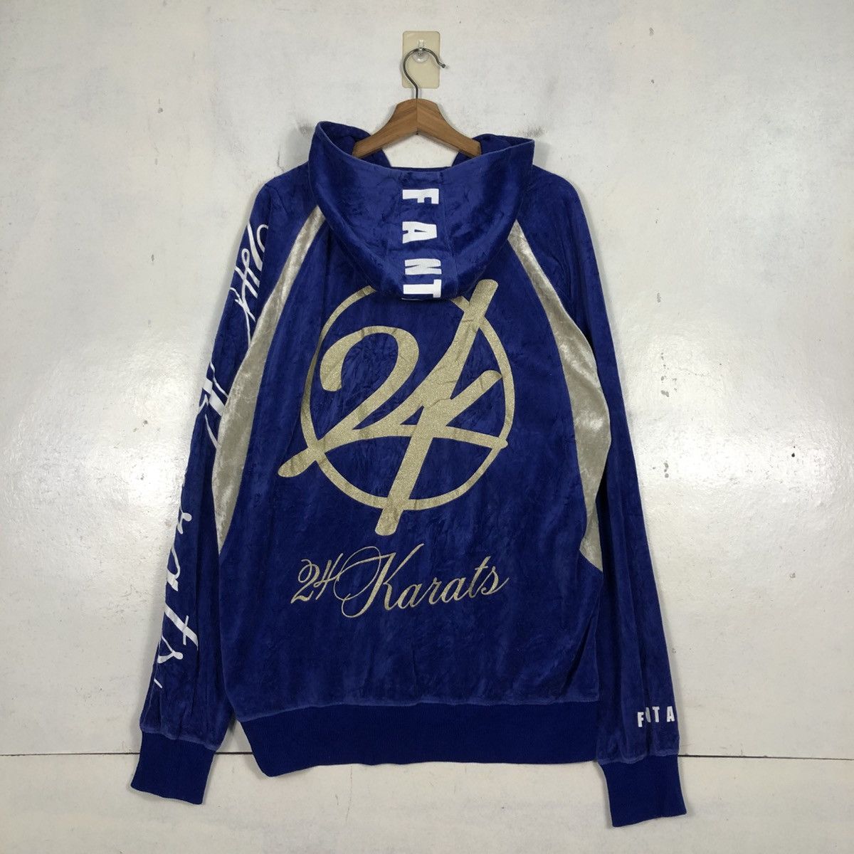 Japanese Brand 📌Zipper Hoodie Sweater 24 Karats Gold Over Print Size US XL / EU 56 / 4 - 10 Thumbnail