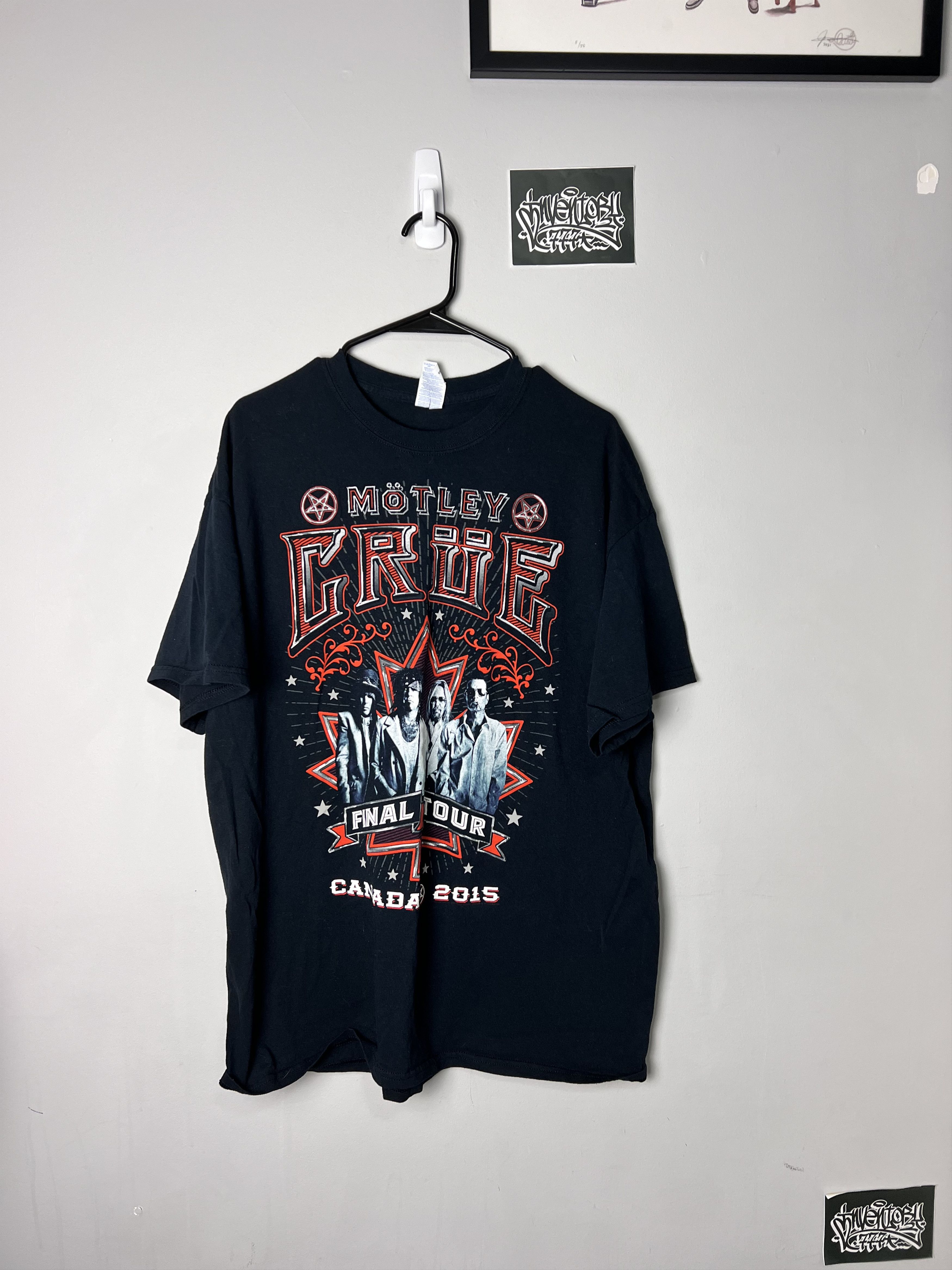 image of Band Tees x Rock Band Motley Crue 2015 Tour Tee in Black, Men's (Size XL)