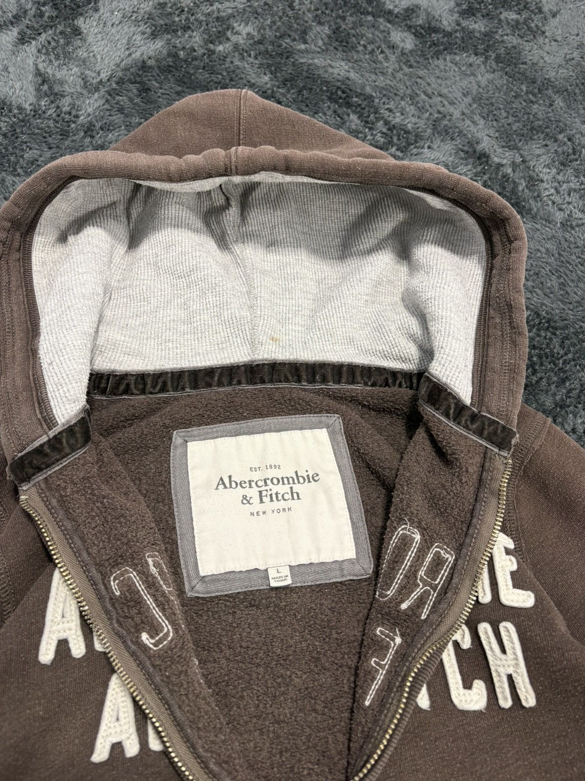 Abercrombie & Fitch Rare Brown Vintage Abercrombie & Fitch Y2K Zip Hoodie Size L / US 10 / IT 46 - 5 Thumbnail