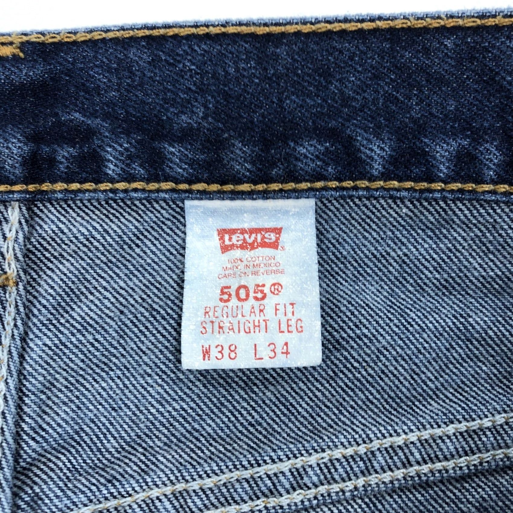 Levi's VINTAGE Levis 505 Jeans Front Straight Leg Jeans Mens 38x34 Dark Wash Y2K Size US 38 / EU 54 - 4 Thumbnail