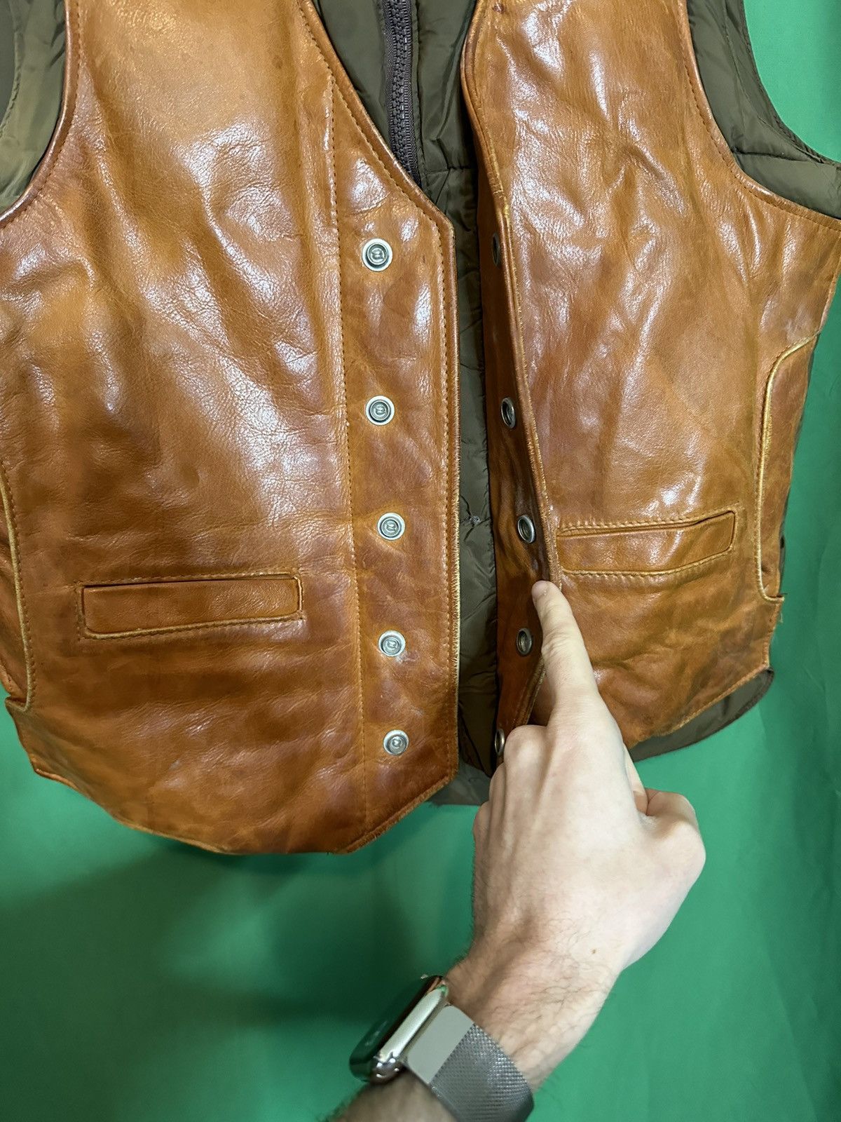 Schott × Vintage SCHOTT Leather quilted down insulated