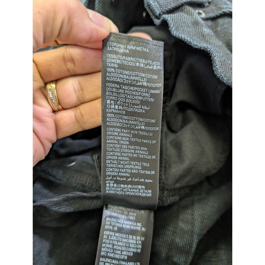 Balenciaga o1rshd1 Japanese Heavy Denim Pants in Pitch Black Size US 31 - 21 Thumbnail