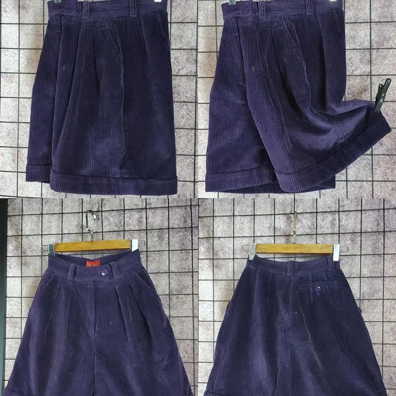 Kenzo KENZO Purple Cotton Asymmetrical Casual Pants 0089 Size 23" - 1 Thumbnail