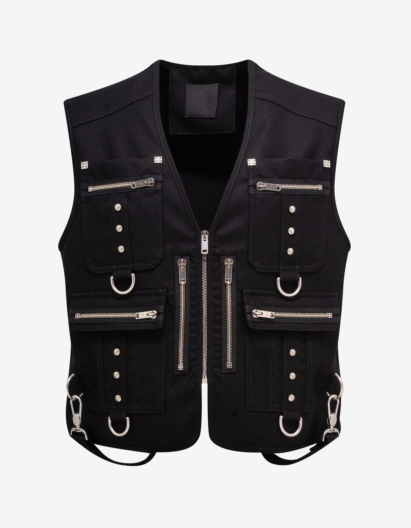image of Givenchy Black Multi-Pocket Waistcoat Size 48, Men's