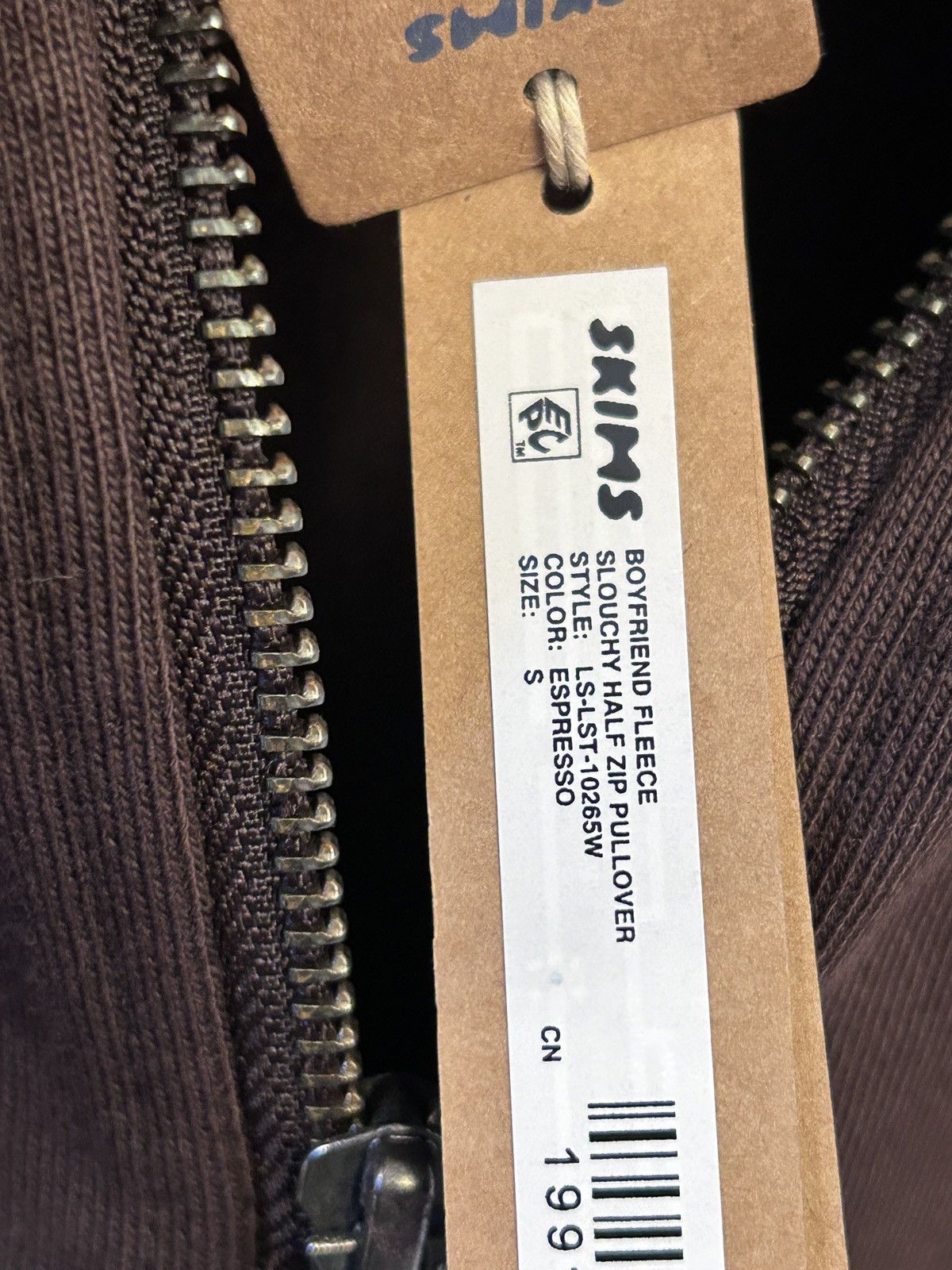 SKIMS SKIMS Oversize Fleece Half Zip Pullover in Espresso small Size S / US 4 / IT 40 - 10 Thumbnail
