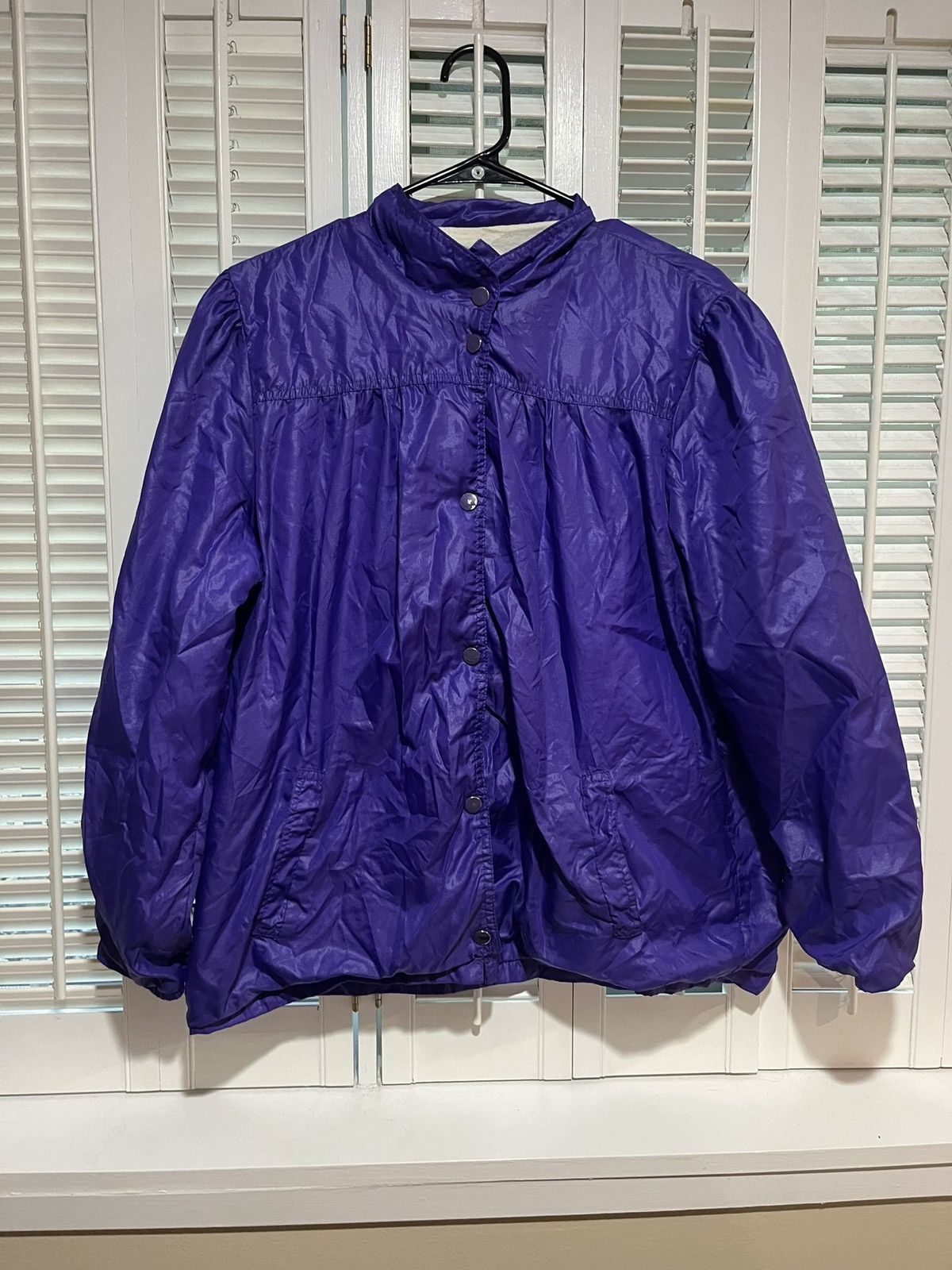 Other 1980s Purple Windbreaker Pool Jacket : M Size US L / EU 52-54 / 3 - 1 Thumbnail