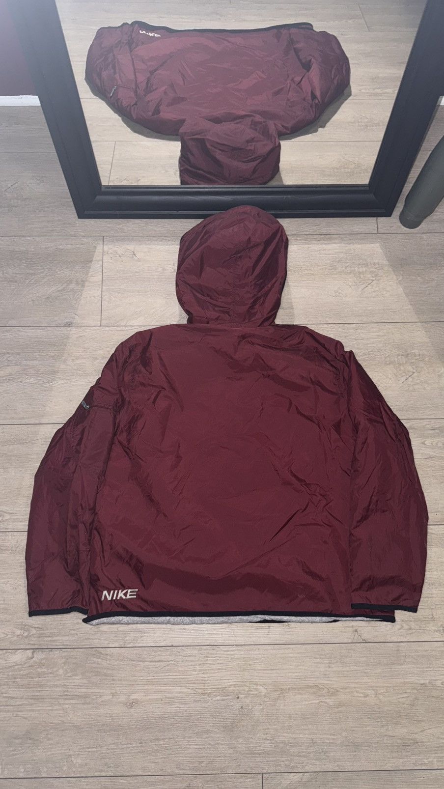 Nike Vintage / Y2K 1990s Maroon Nike Embroidered Logo Windbreaker Size US L / EU 52-54 / 3 - 2 Thumbnail