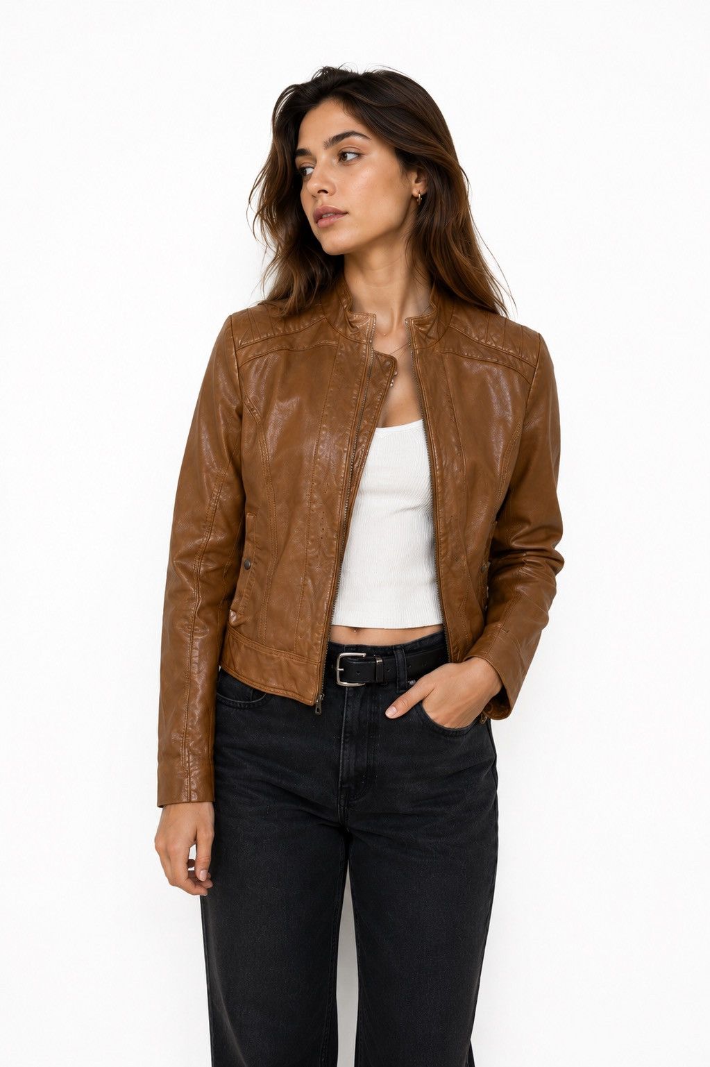 Hugo Boss Hugo Boss Women’s Leather Jacket Brown Size IT 44 Size M / US 6-8 / IT 42-44 - 1 Thumbnail