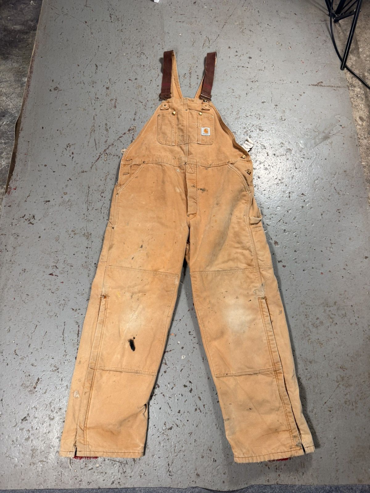 Carhartt Vintage Distressed Thrashed Faded Beige Carhartt Overalls Size US 42 / EU 58 - 1 Thumbnail