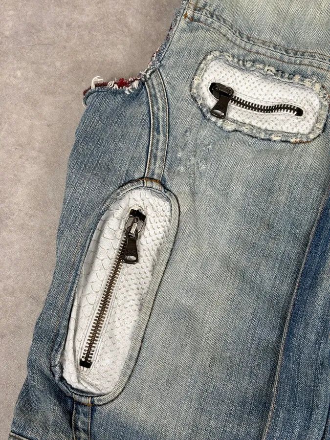 Dolce & Gabbana SS2005 Dolce & Gabbana Blue & White Snakeskin Effect Denim Vest Jacket Size US M / EU 48-50 / 2 - 7 Thumbnail