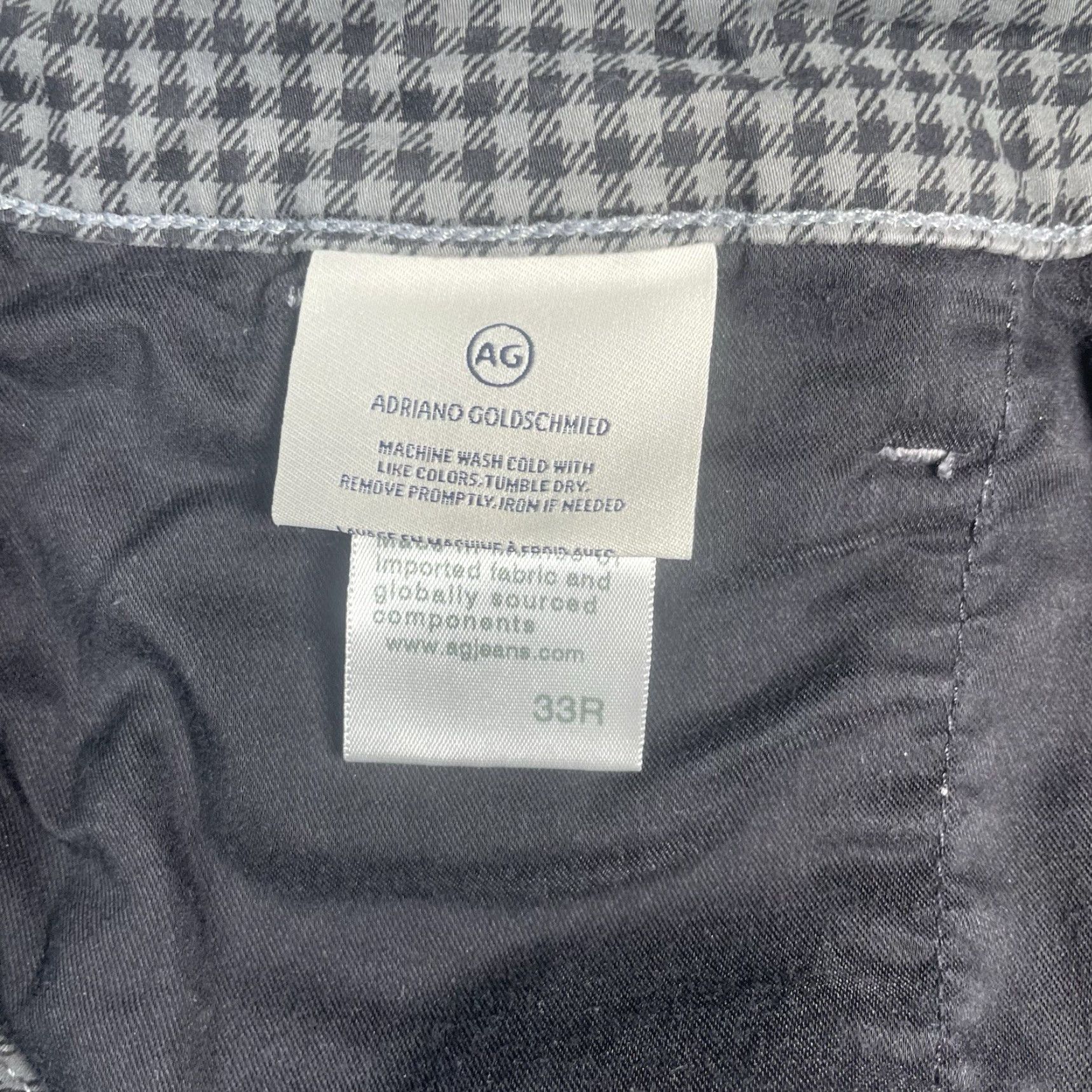 Griffin VINTAGE Grays Mens Shorts 33 Relaxed Fit Gingham Gray Chino Casual Size US 33 - 5 Thumbnail