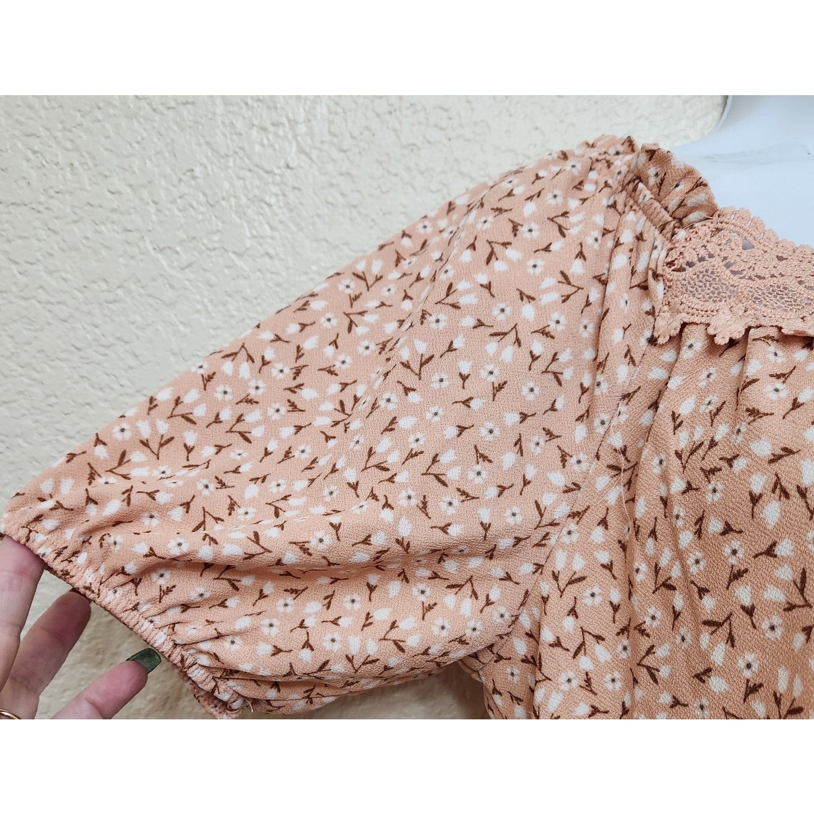 Other Angels Forever Young Orange White Floral Print Top Medium Size M / US 6-8 / IT 42-44 - 3 Thumbnail