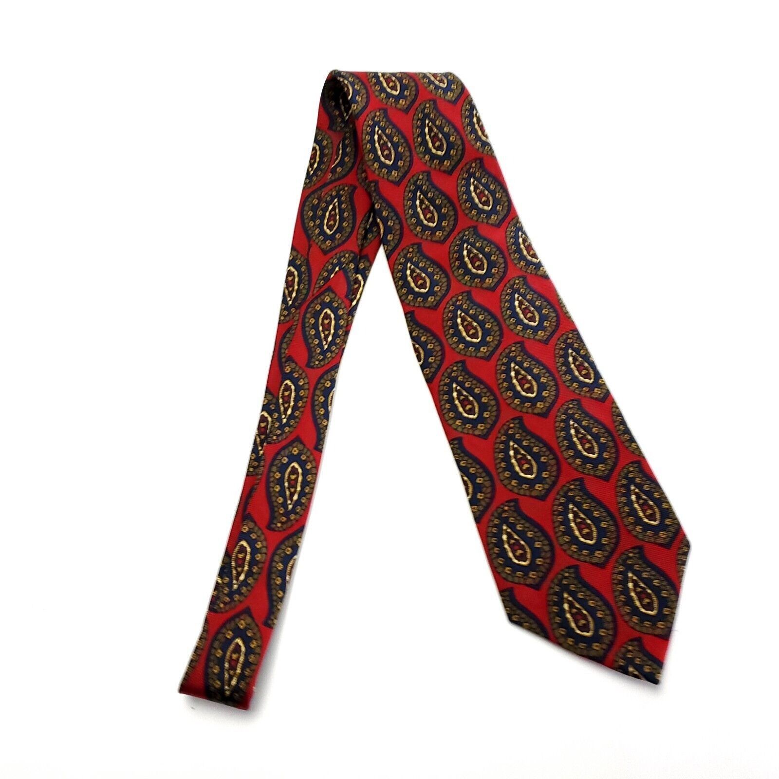 Paul Fredrick Paul Fredrick Red Paisley Print Silk Tie Size ONE SIZE - 6 Thumbnail