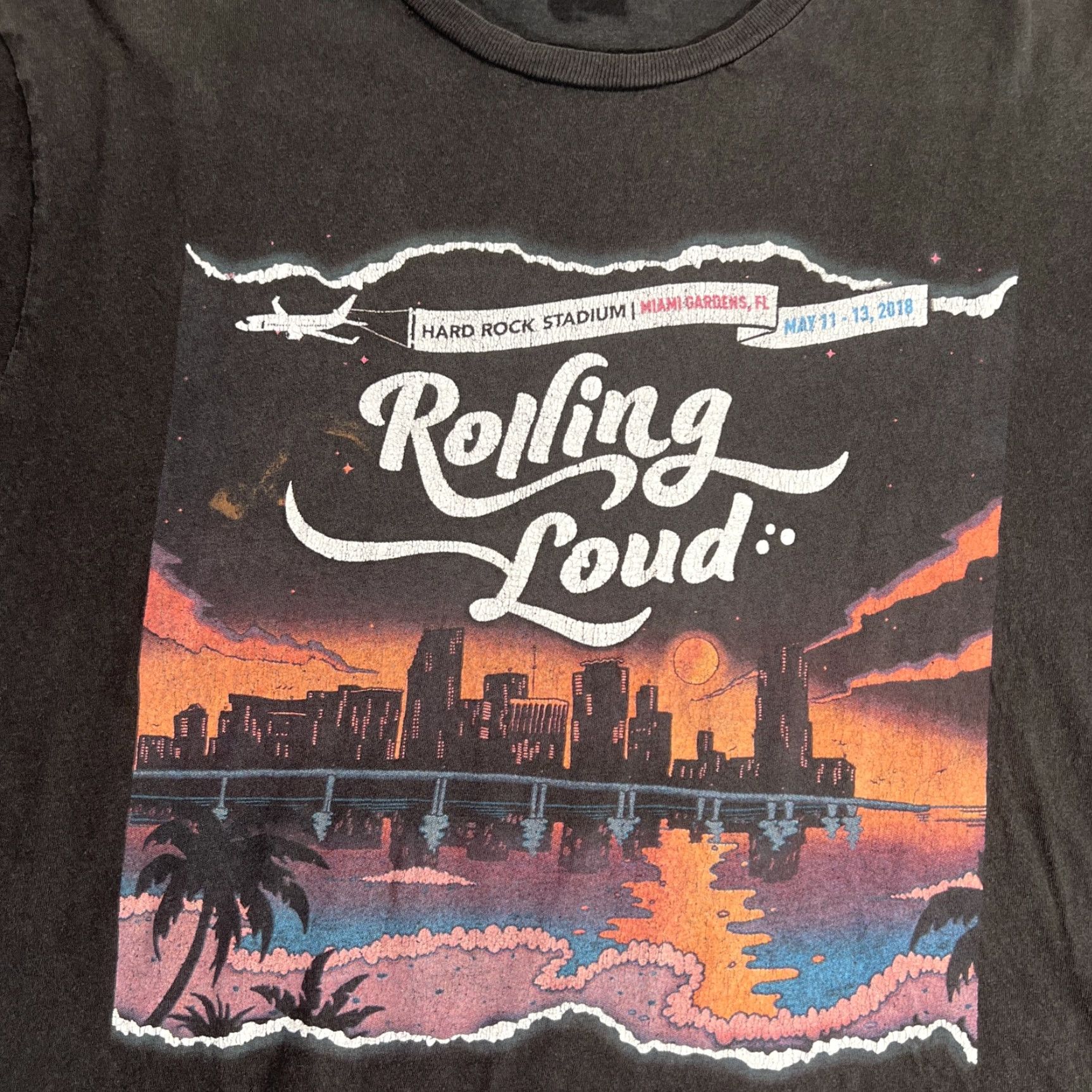 Delta Rolling Loud Shirt 2018 Concert Tour T-Shirt Men's Medium Black Distressed Band Size US M / EU 48-50 / 2 - 2 Thumbnail