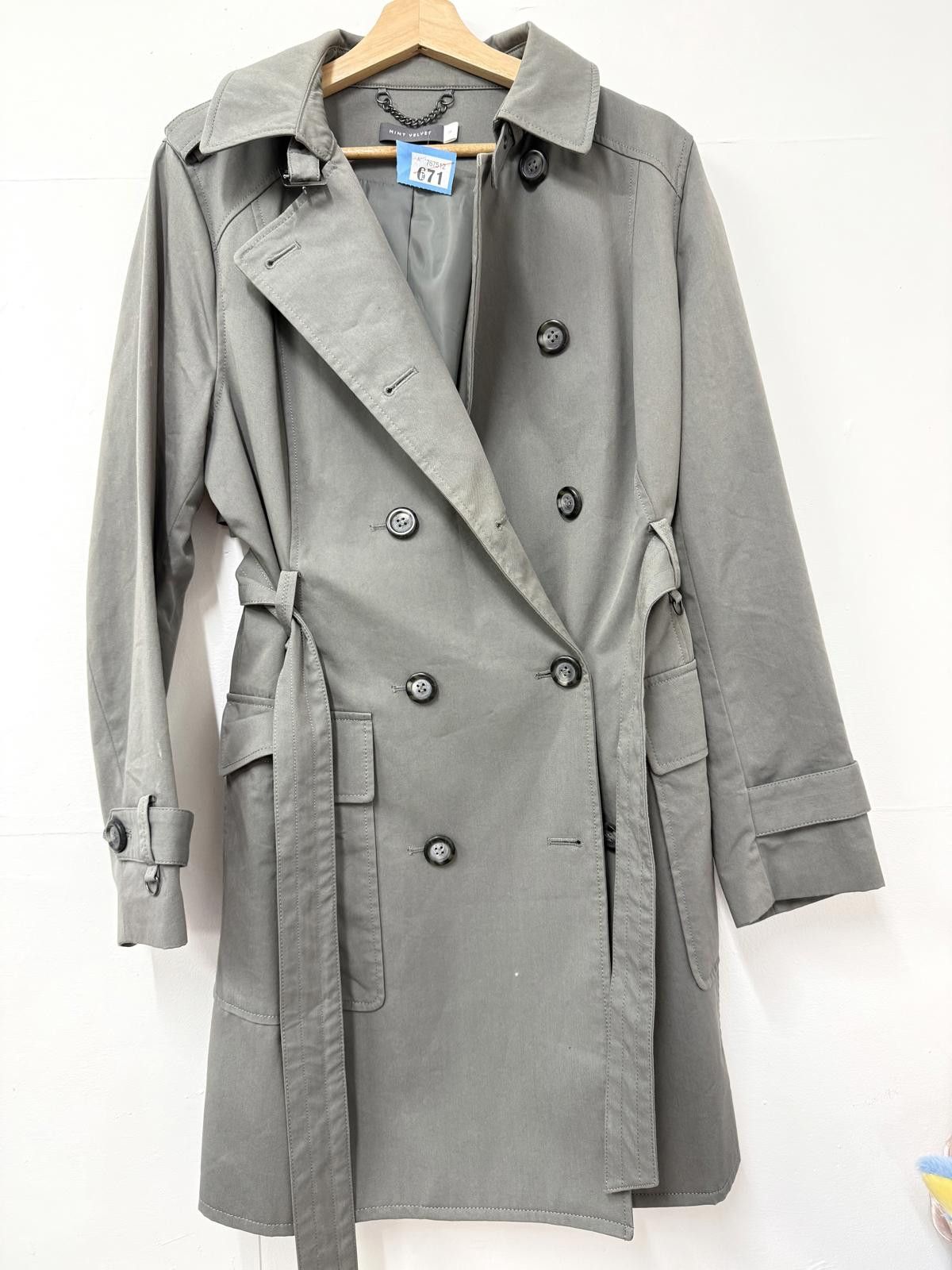Other Mint Velvet Grey Double-Breasted Trench Coat Size 16 Size XL / US 12-14 / IT 48-50 - 1 Thumbnail