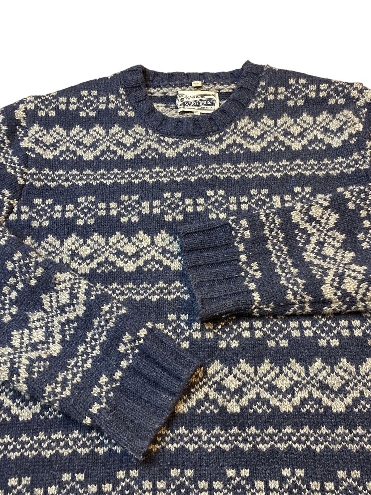 Schott Schott NYC Fair Isle Snowflake Style Wool Blend Knit Sweater Size US XXL / EU 58 / 5 - 3 Thumbnail