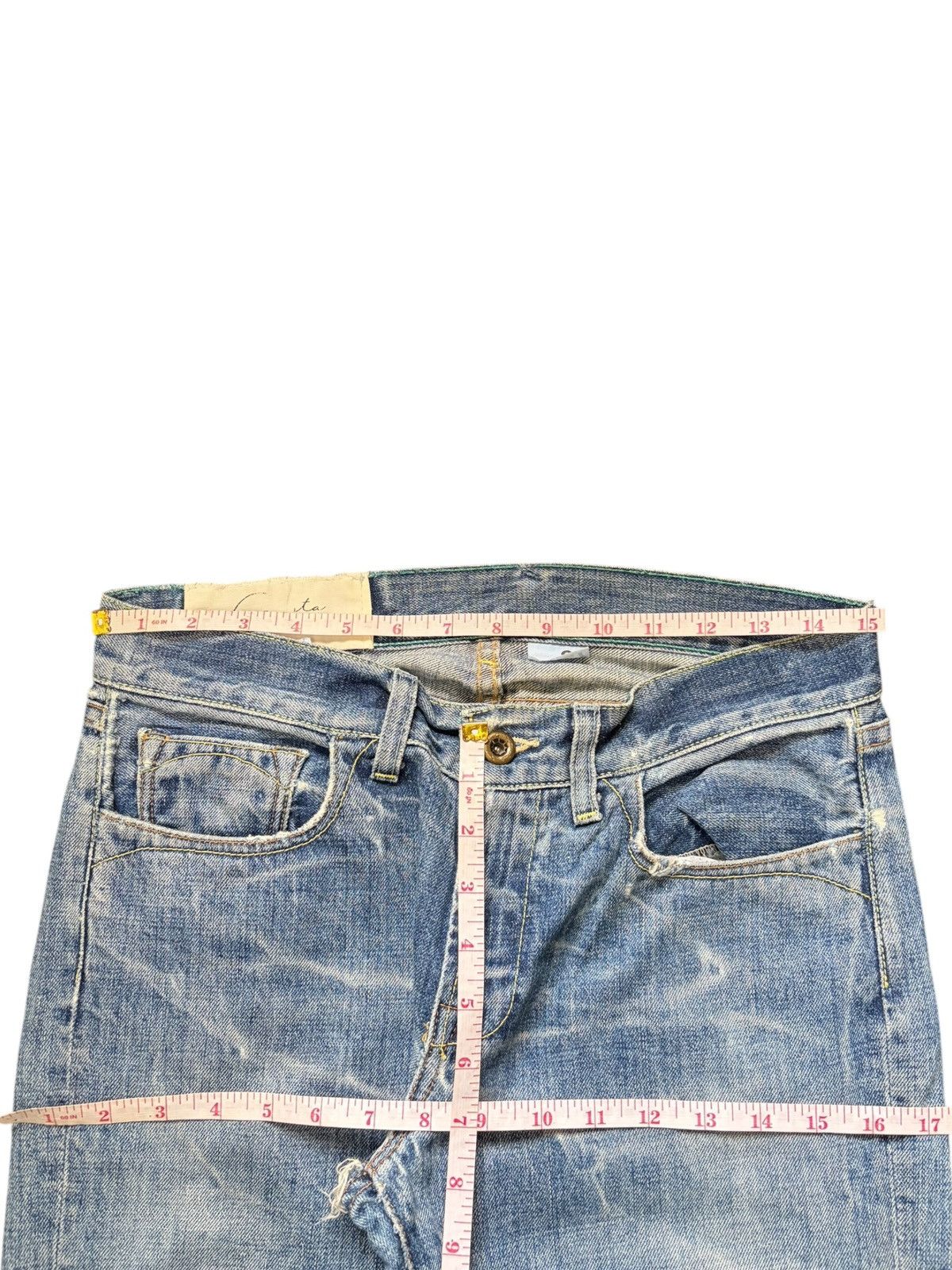 Buck Mason Vintage Japanese Brand Loomstate Distressed Flare Jeans Size 30" / US 8 / IT 44 - 6 Thumbnail