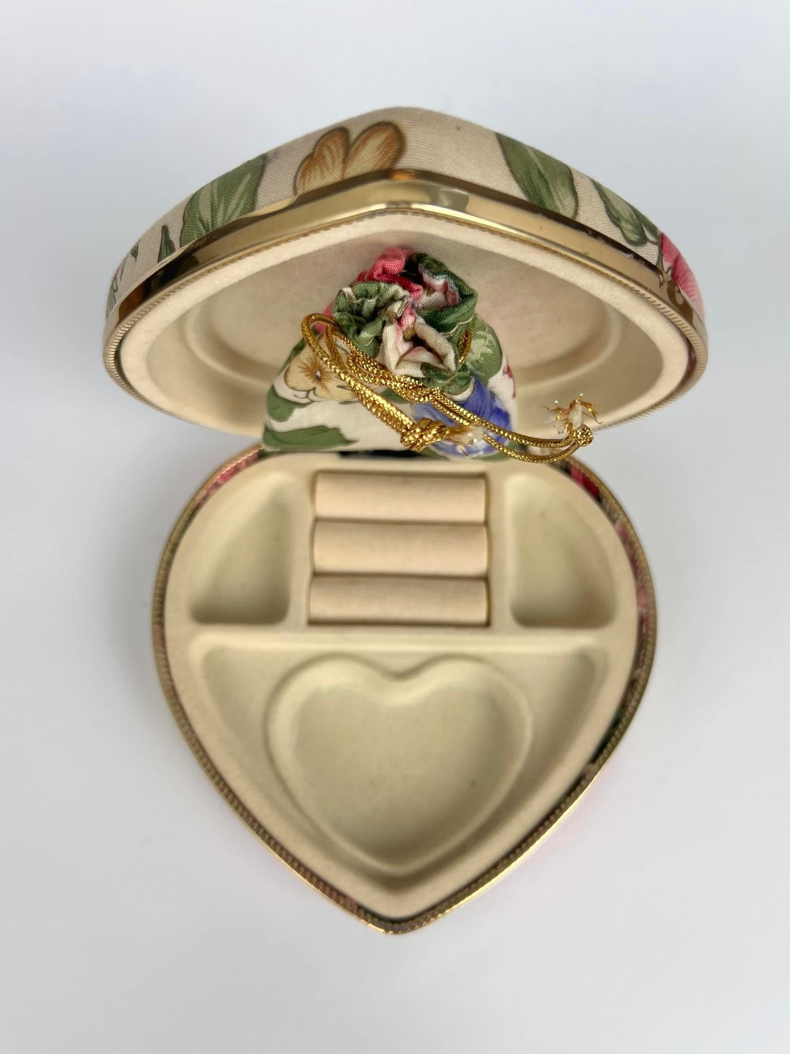 Vintage Vintage Textile Trinket Box Heart For Jewelry Size ONE SIZE - 3 Thumbnail