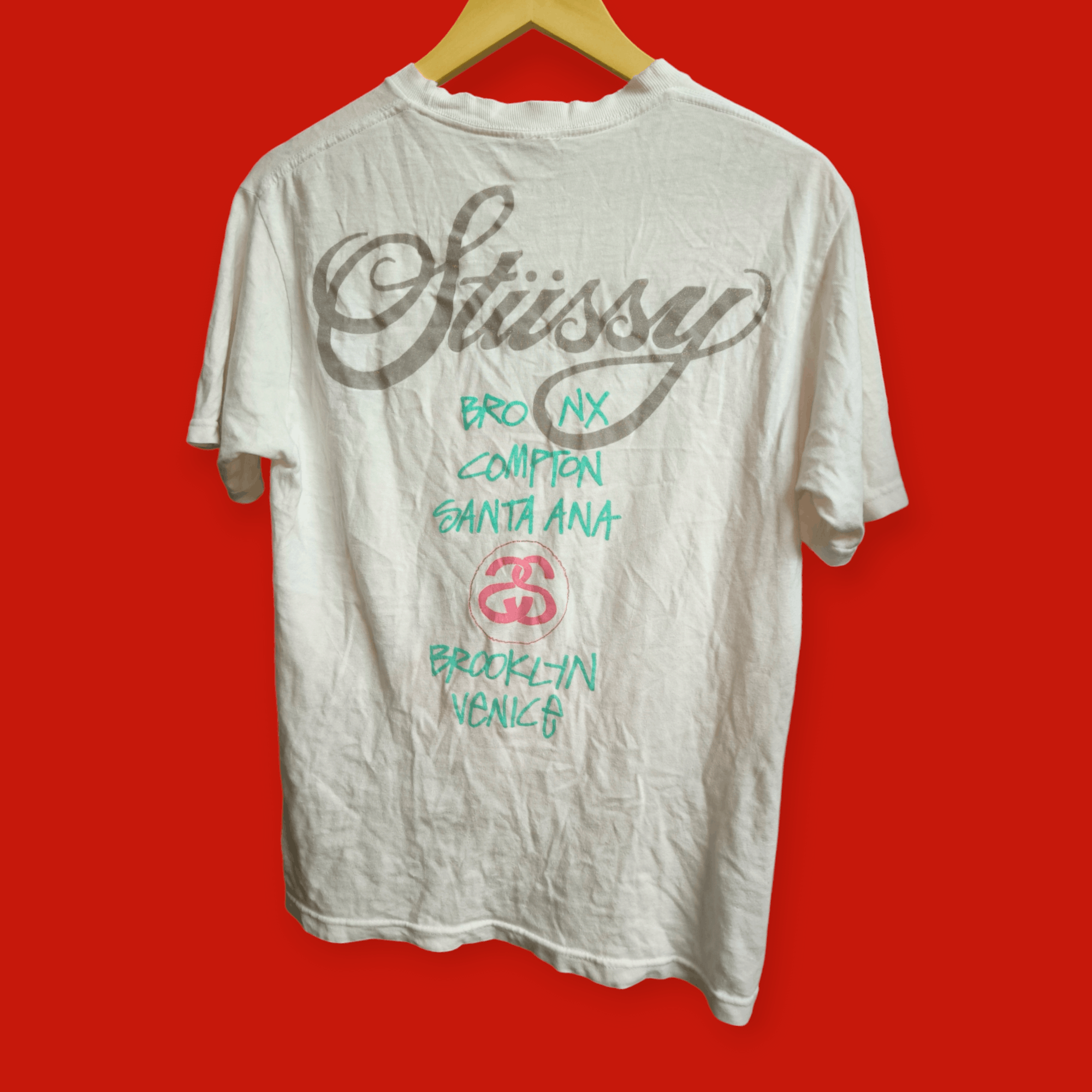 Stussy Collar Distressed World Tour Local Color Tee Size US M / EU 48-50 / 2 - 5 Thumbnail