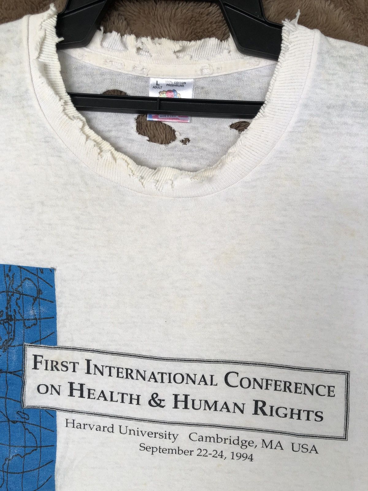 Vintage Vintage 90s Harvard University🔥 Thrashed Tee Size US L / EU 52-54 / 3 - 1 Thumbnail