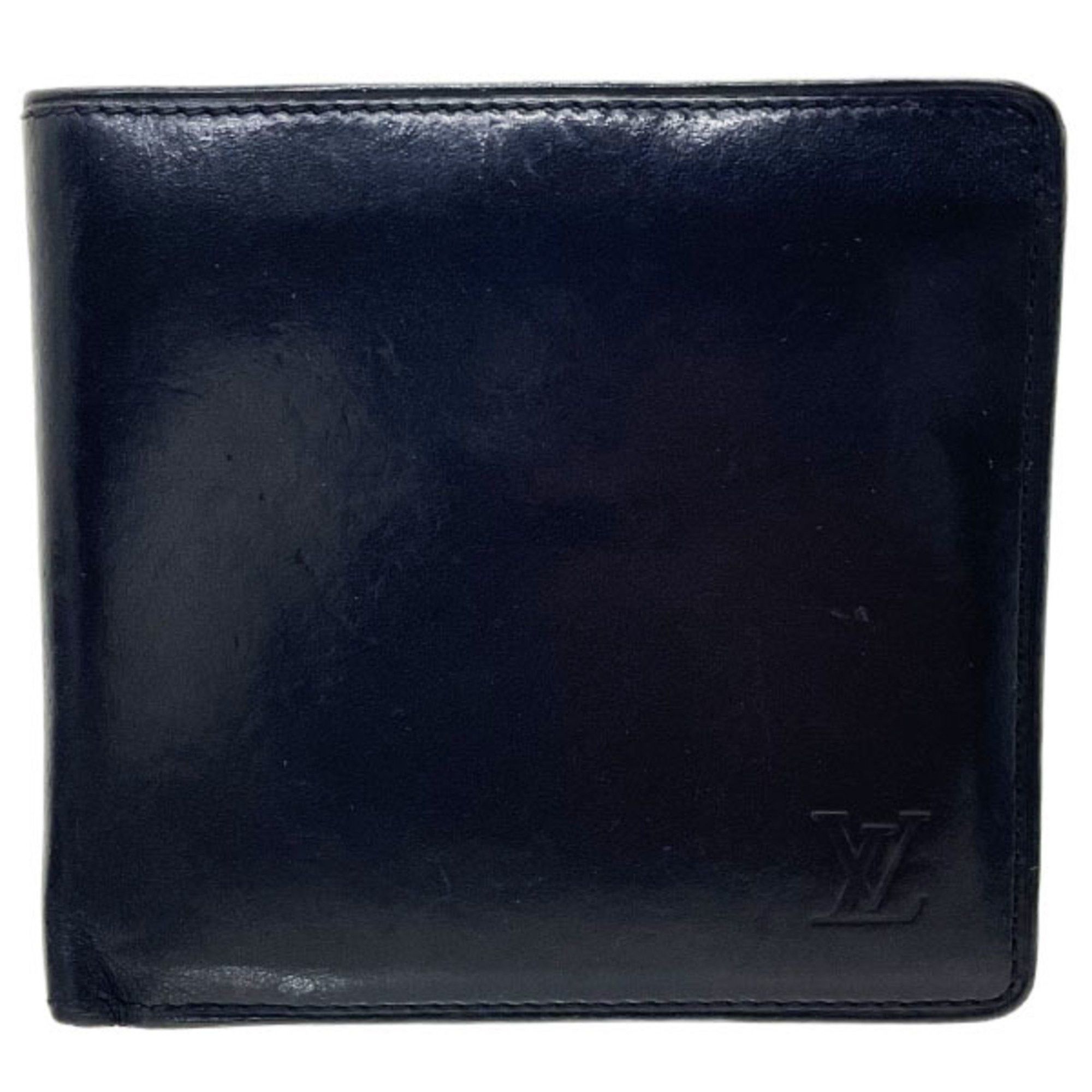 image of Louis Vuitton Wallet Nomad Portefeuille Marco Noir Calfskin M85016 Louis Vuitton Black Leather Bi-F