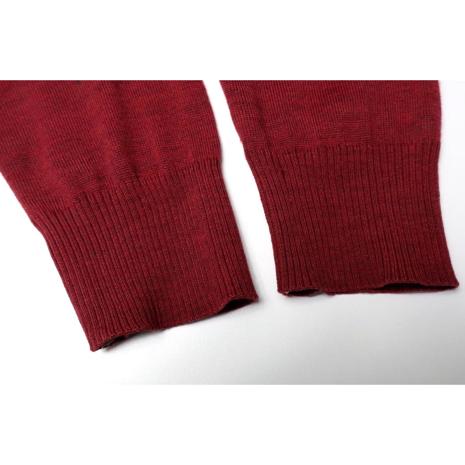 Vintage STENSTROMS Jumper Mens MEDIUM Red V-Neck Pure Merino Patches On Elbows Size US M / EU 48-50 / 2 - 5 Thumbnail