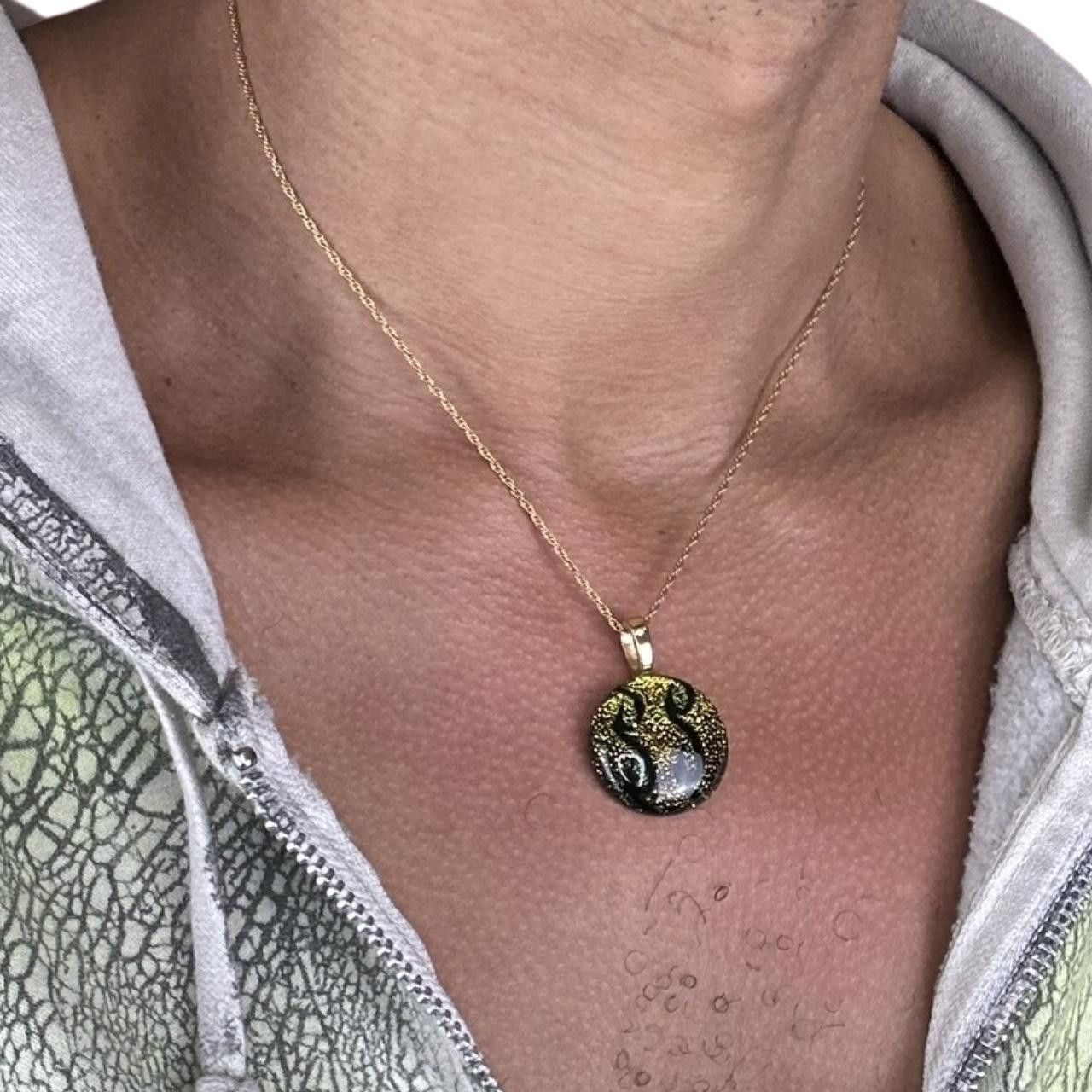 Jewelry Vintage Green Metallic Tattoo Gold Chain Necklace Size ONE SIZE - 1 Thumbnail