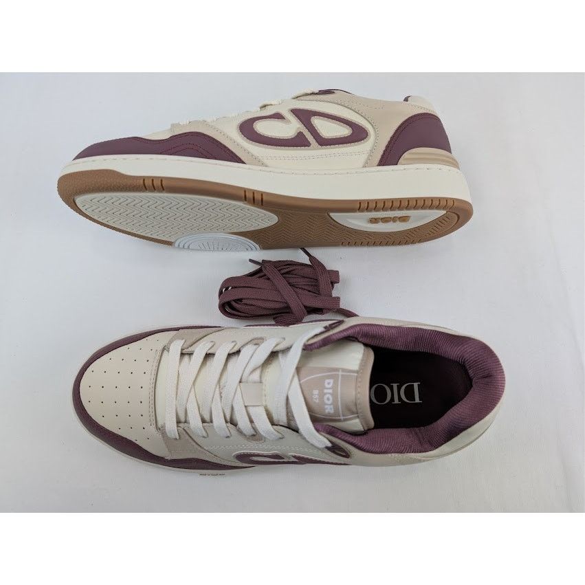 Dior o1rshd1 Leather Low Top Sneaker in Beige / Viole Size US 10 / EU 43 - 1 Thumbnail