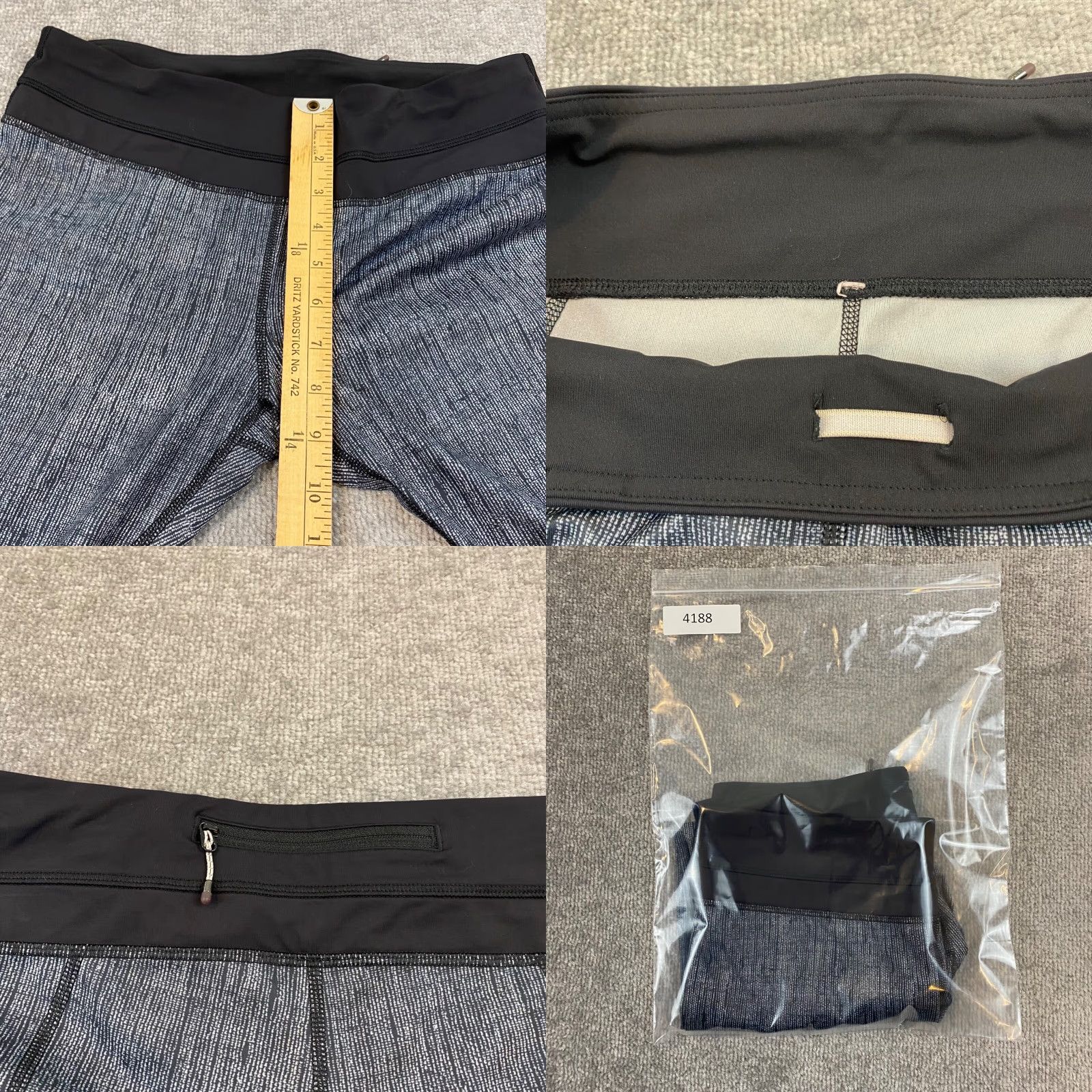 Lululemon Lululemon Leggings Women 8 Black Gray Inspire Crop Capris 21" Workout Activewear Size 30" / US 8 / IT 44 - 8 Thumbnail